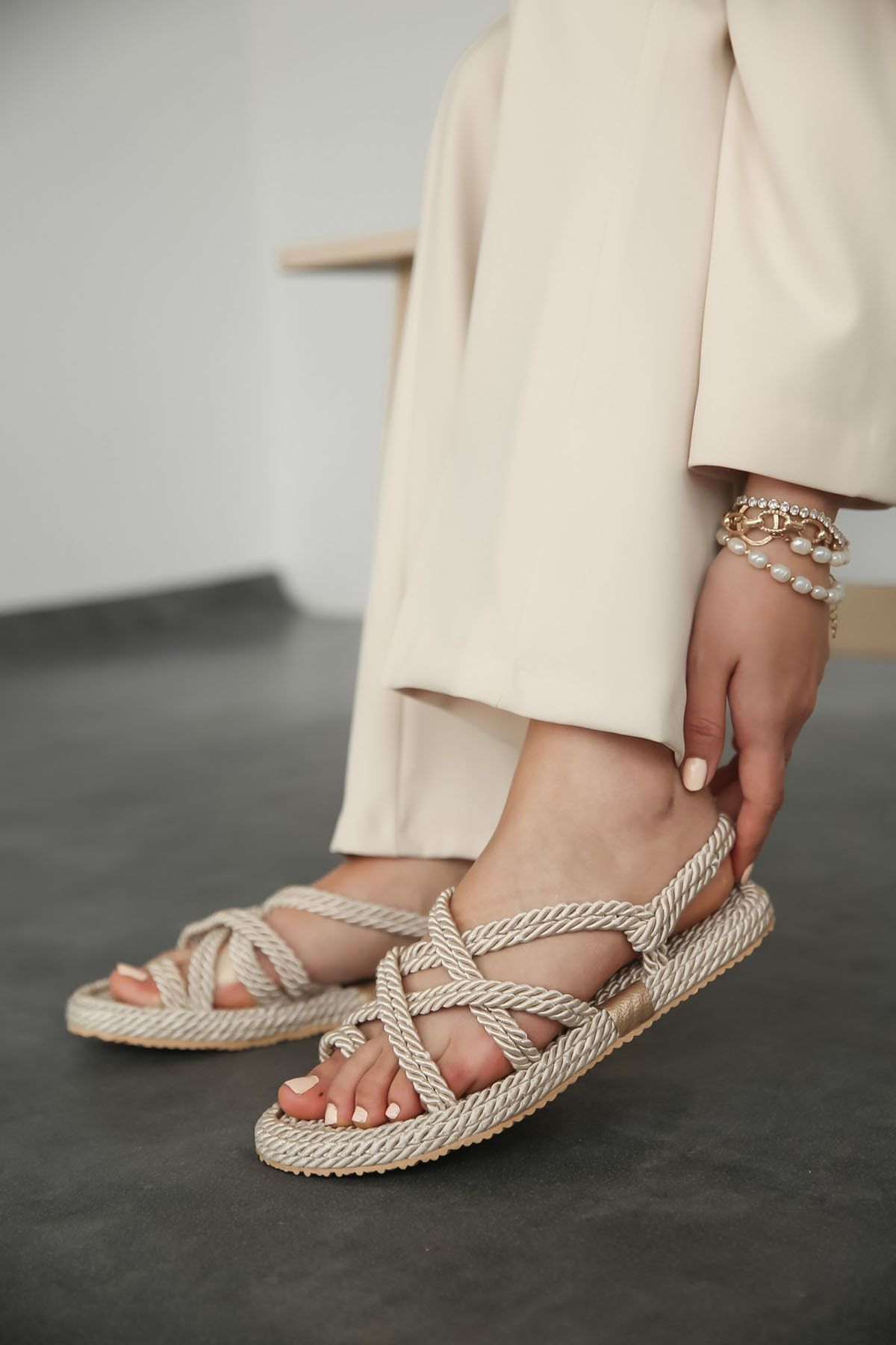 ZENNESHOES-Rope Knitted Mink Sandals 3