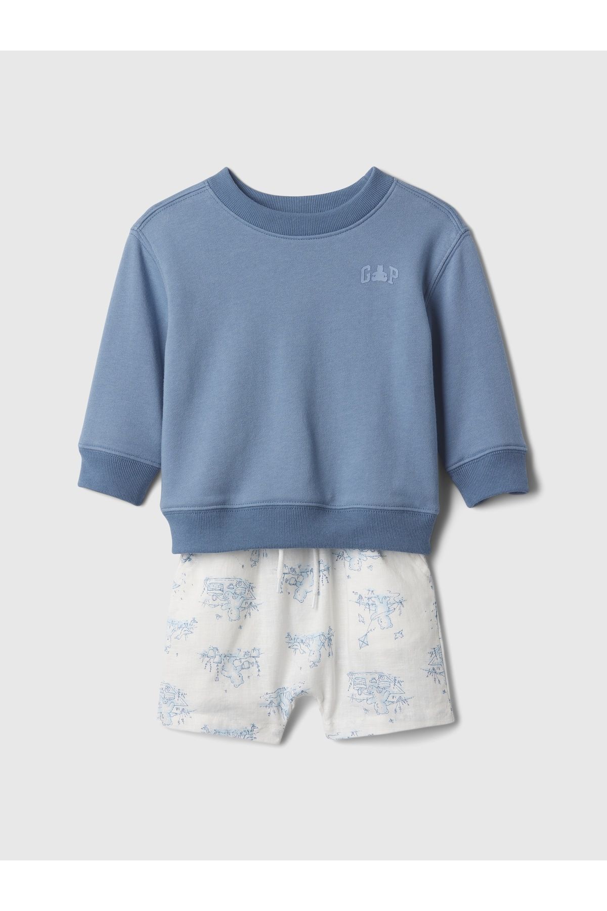 GAP Комплект одежды из синего льна для мальчика GAP с логотипом GAP 876808