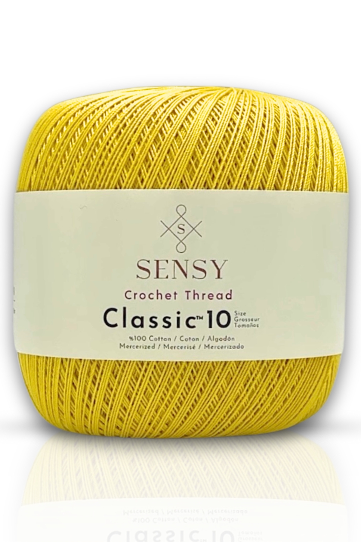 Classic 10 Crochet Yarn 100% Mercerized Cotton Knitting Yarn, Lace Yarn, Giza Corn Cotton Mercerized Yarn Yellow