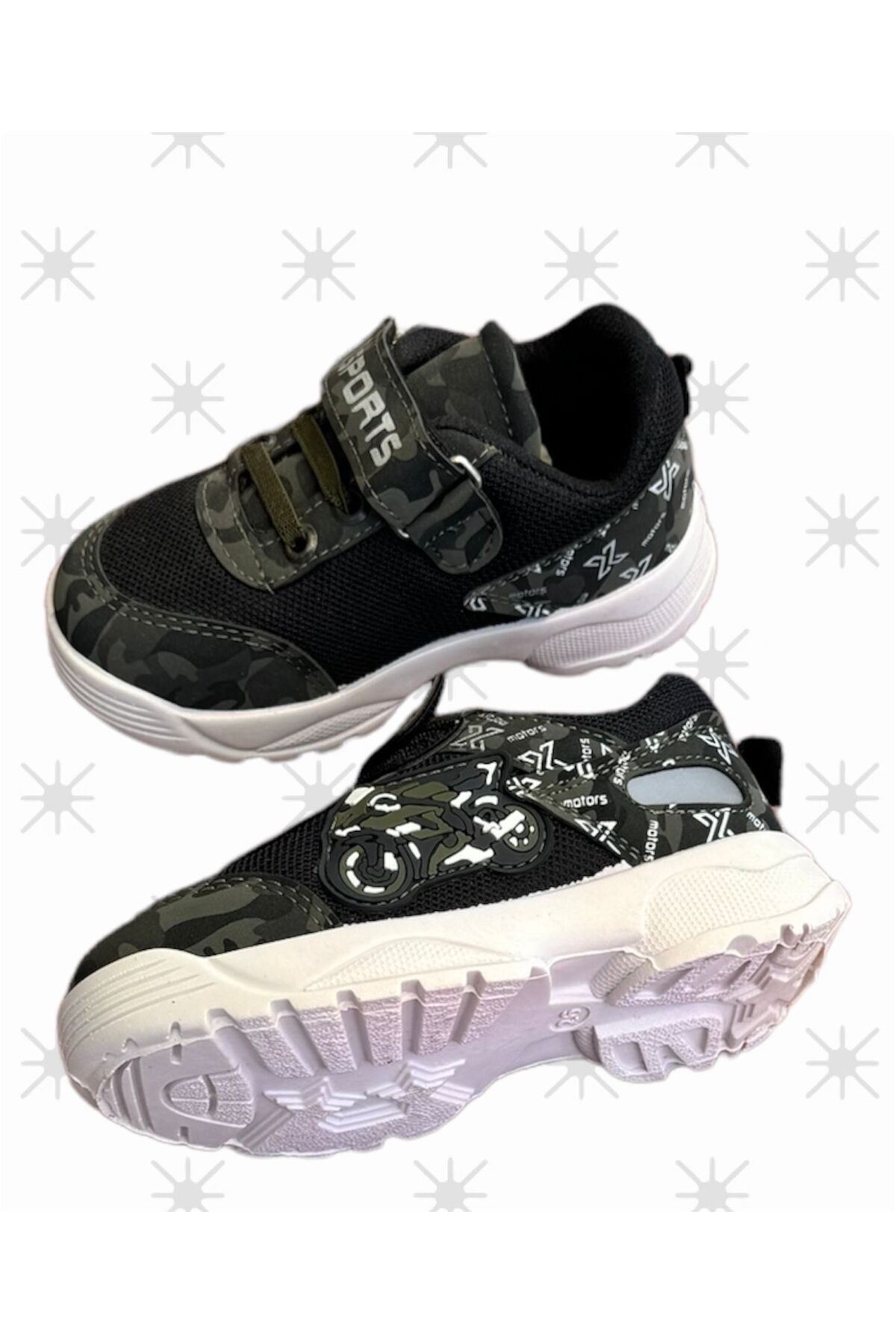 Daye-Boy's Khaki Sneakers - Velcro Sports Shoes 3