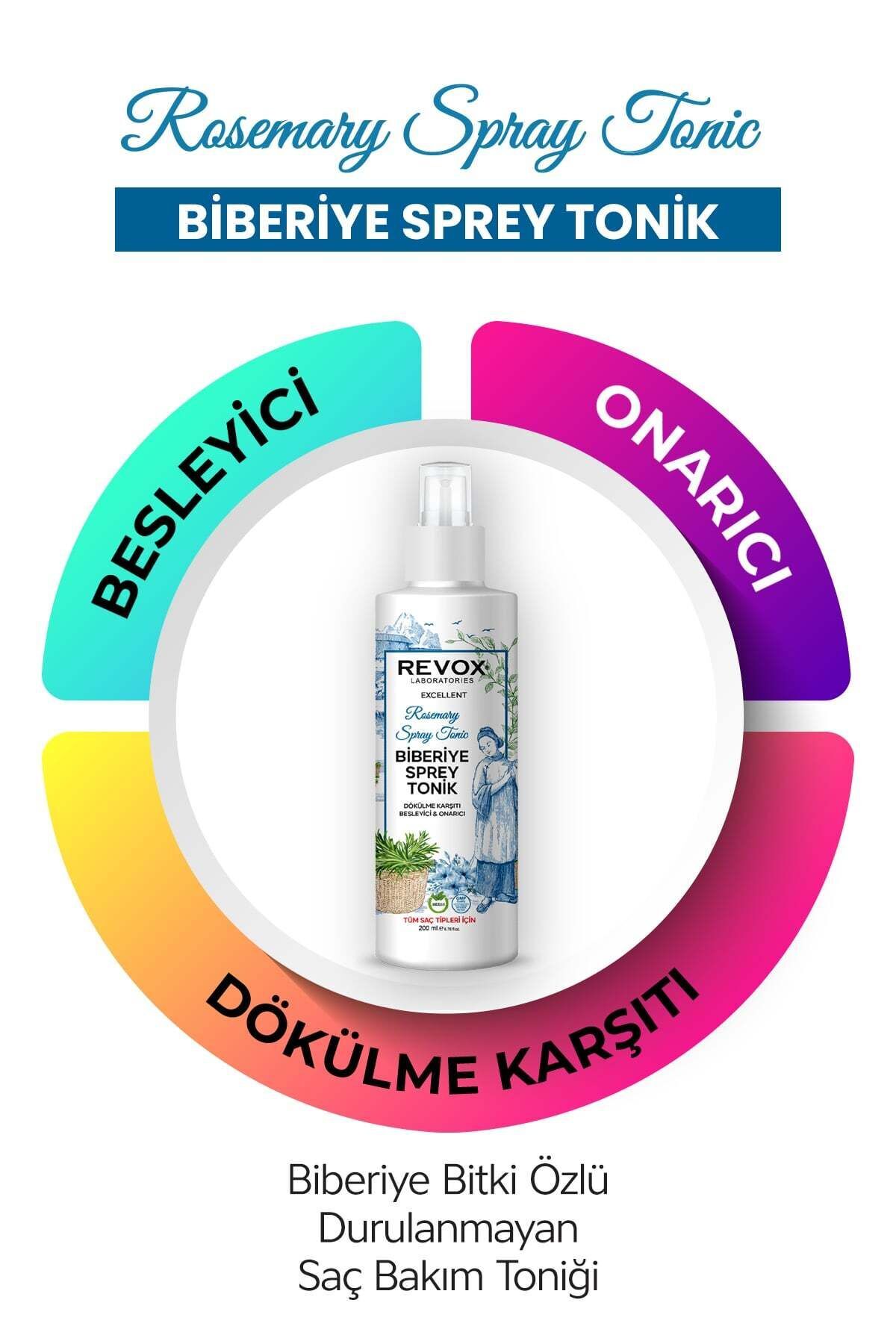 تونیک مراقبت از مو با عصاره گیاهی رزماری، ضد ریزش مو، مغذی و ترمیم کننده — REVOX-BST-200 — تصویر 3 از 4