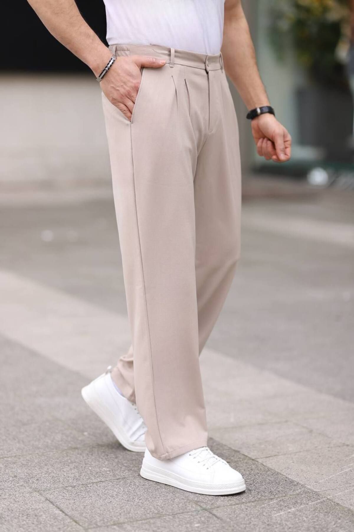 شلوار مردانه بژ BYATA MENS STYLE | byt.52356635 اورجینال - تصویر 2