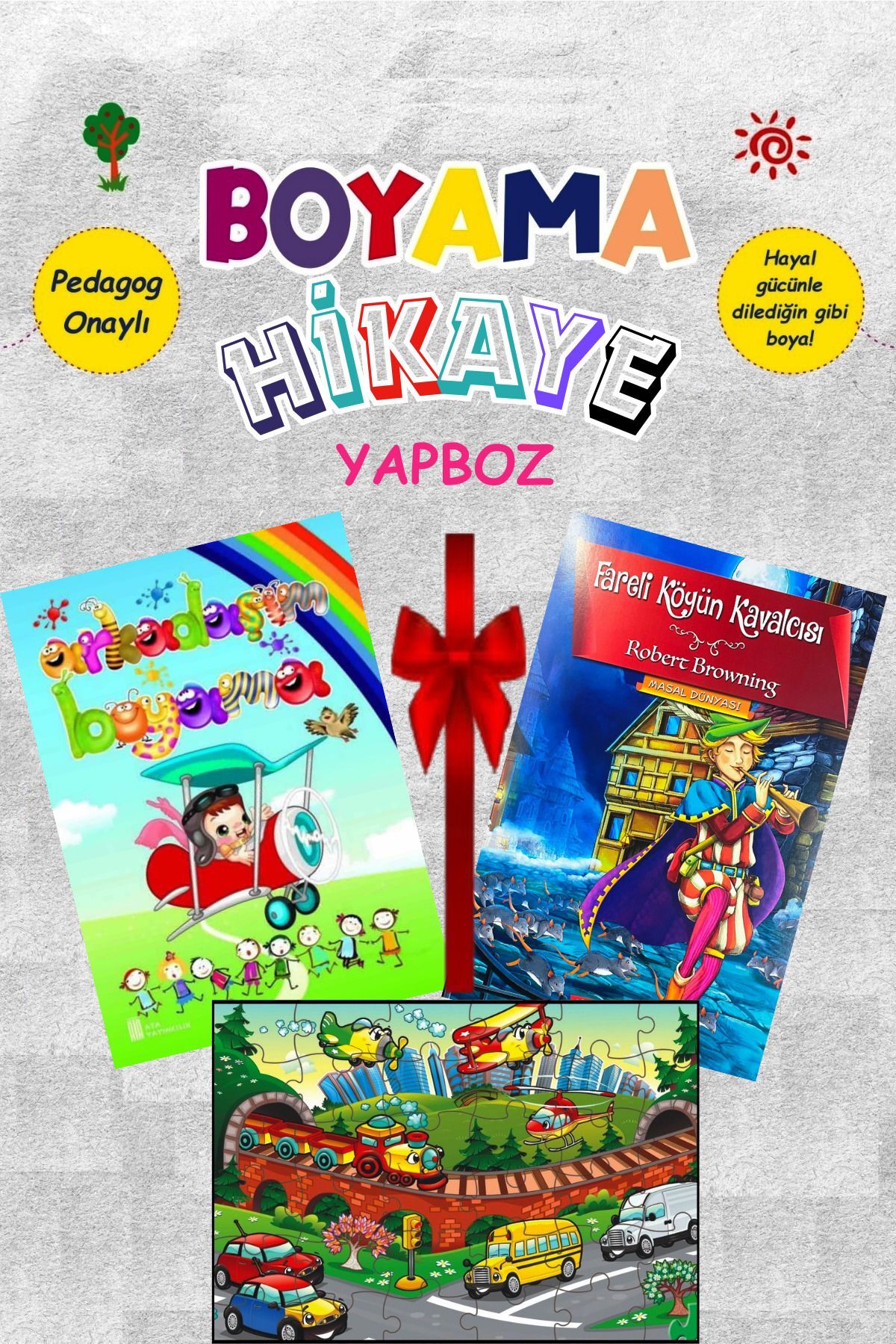 Ata Yayıncılık Çocuklar Için Karma Boyama Kitabı Hikaye Yapboz Seti