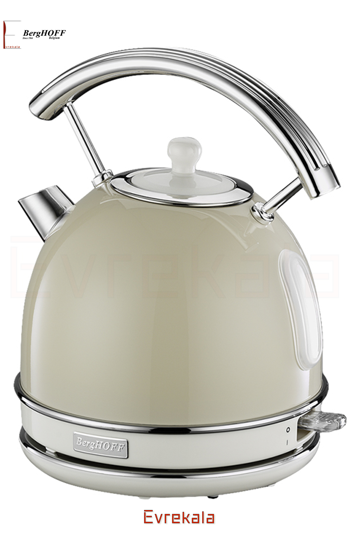 Berghoff Evrekala Retro Kettle Berghoff Elektrikli Su Isıtıcı -Yetkili Evrekala- Yuvarlak 1.7 Lt