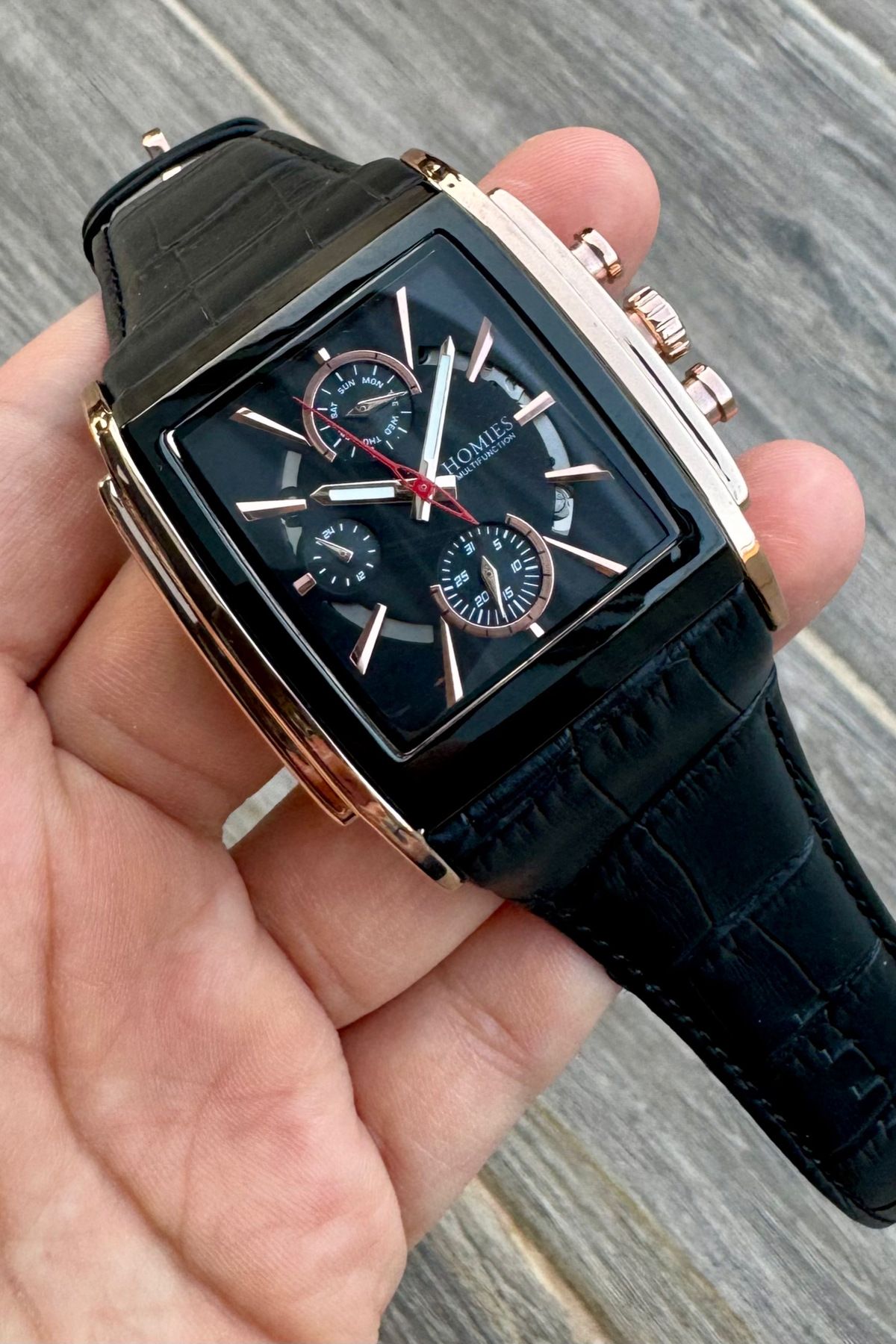 Homies-Men's Wristwatch - Leather Cord, with Calendar and All Functions Work 4