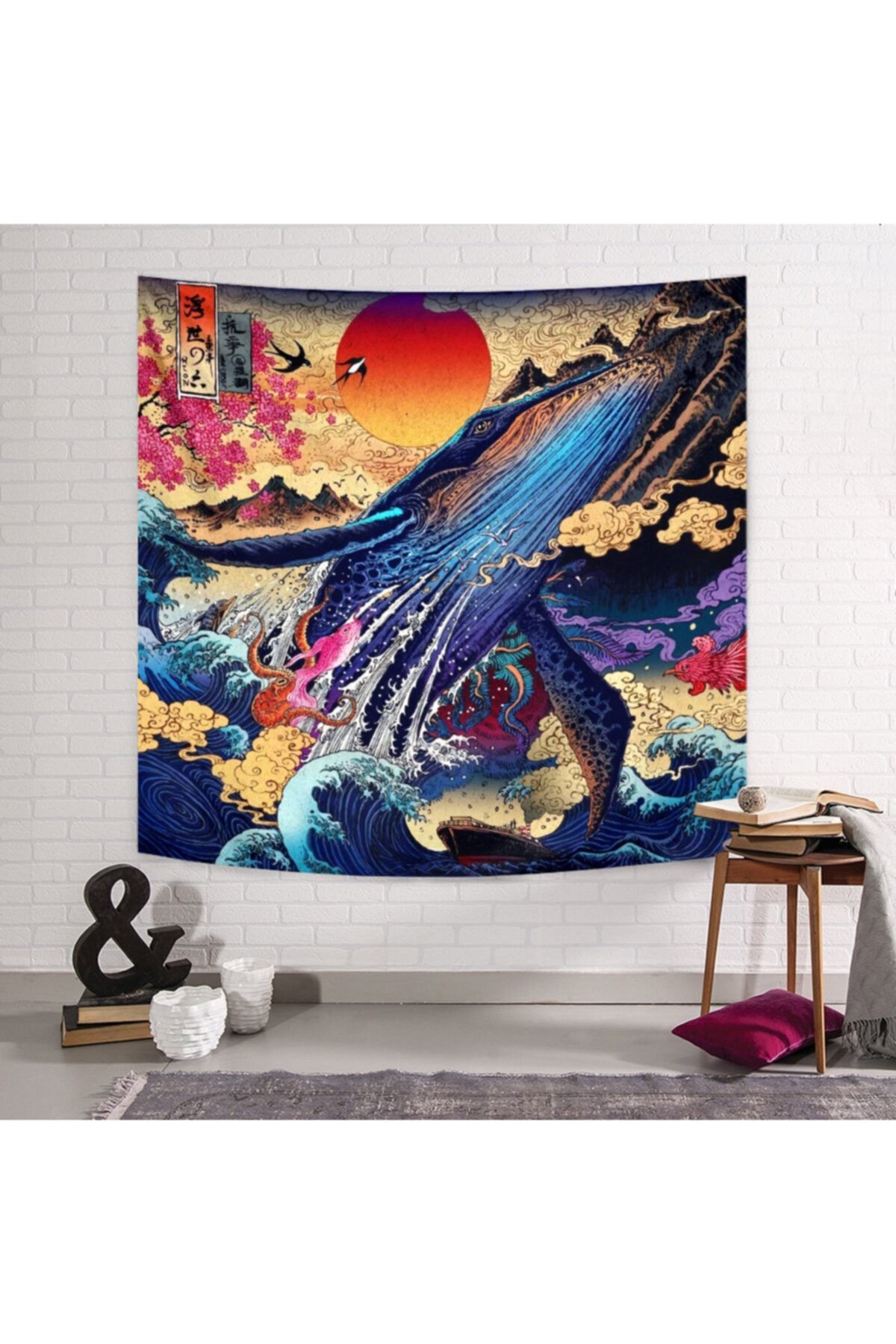 Whale Wave Wall Covering