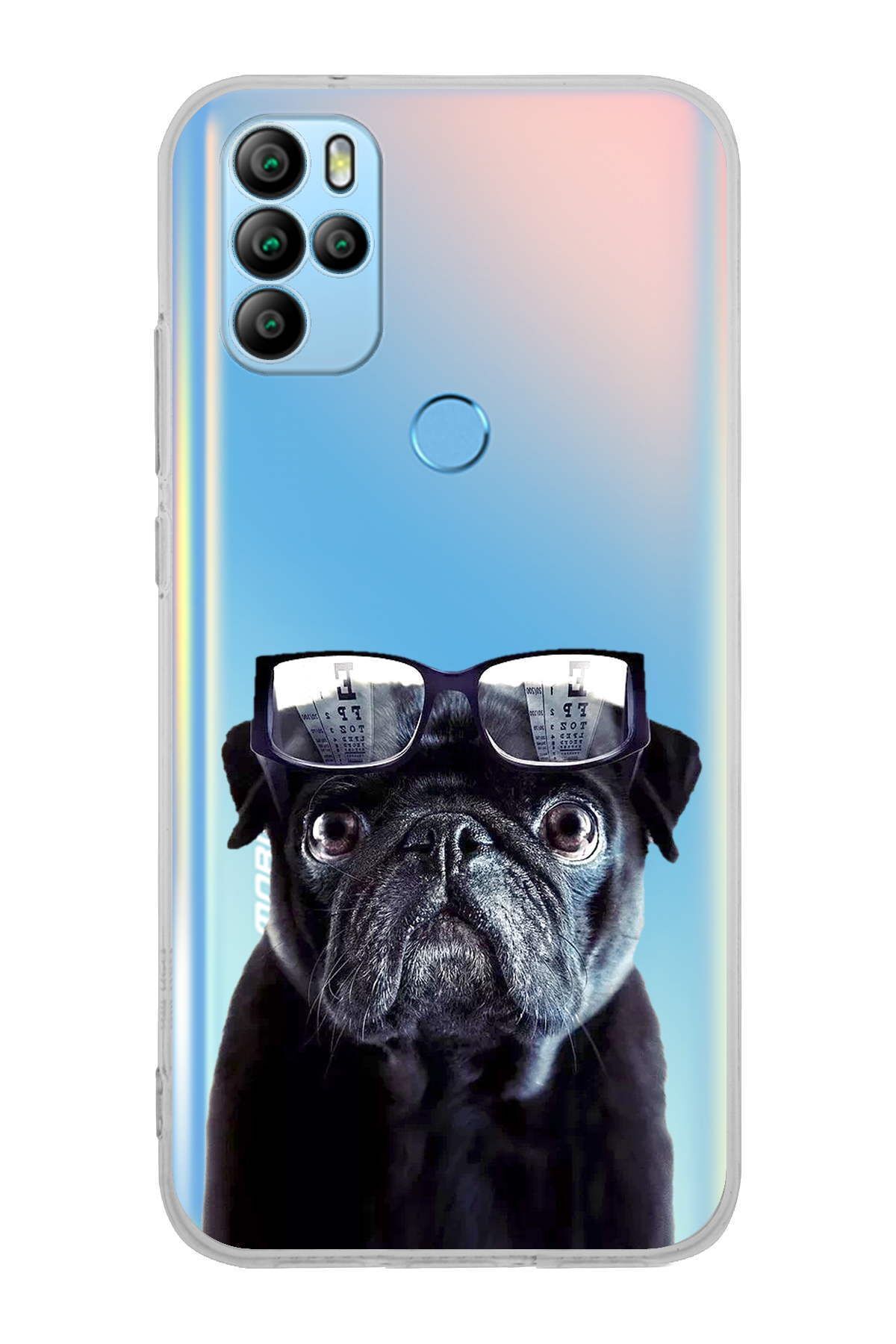 General Mobile GM 21 Pro ile Uyumlu 1mm Slim Fit Köpek 3 050f Baskılı Şeffaf Kılıf