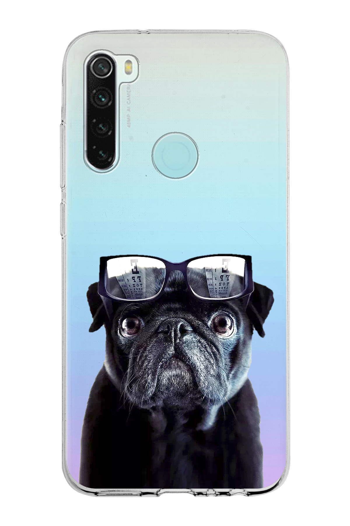 Xiaomi Redmi Note 8 ile Uyumlu 1mm Slim Fit Köpek 3 050f Baskılı Şeffaf Kılıf