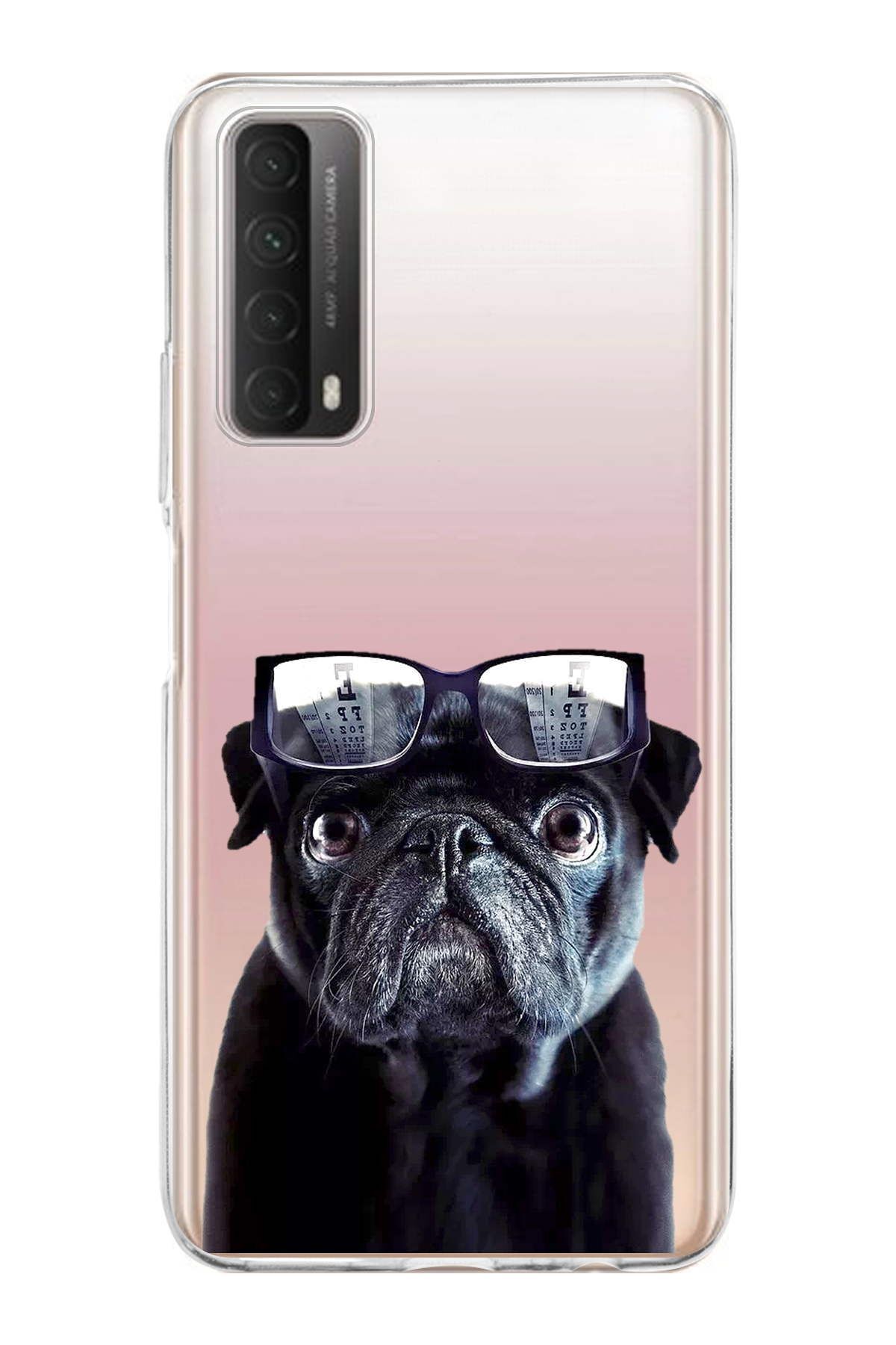 Huawei P Smart 2021 ile Uyumlu 1mm Slim Fit Köpek 3 050f Baskılı Şeffaf Kılıf