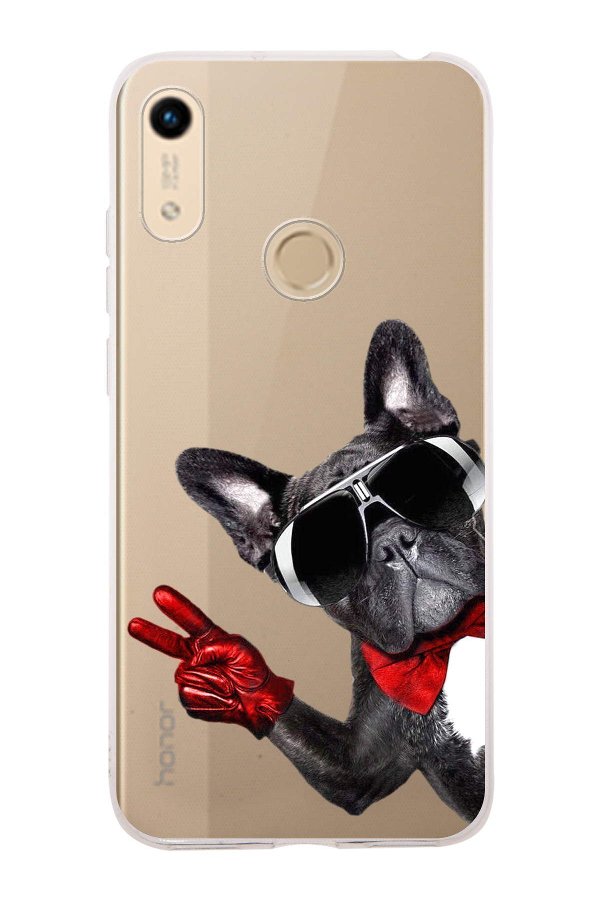 Huawei Honor 8A ile Uyumlu 1mm Slim Fit Köpek 2 050e Baskılı Şeffaf Kılıf