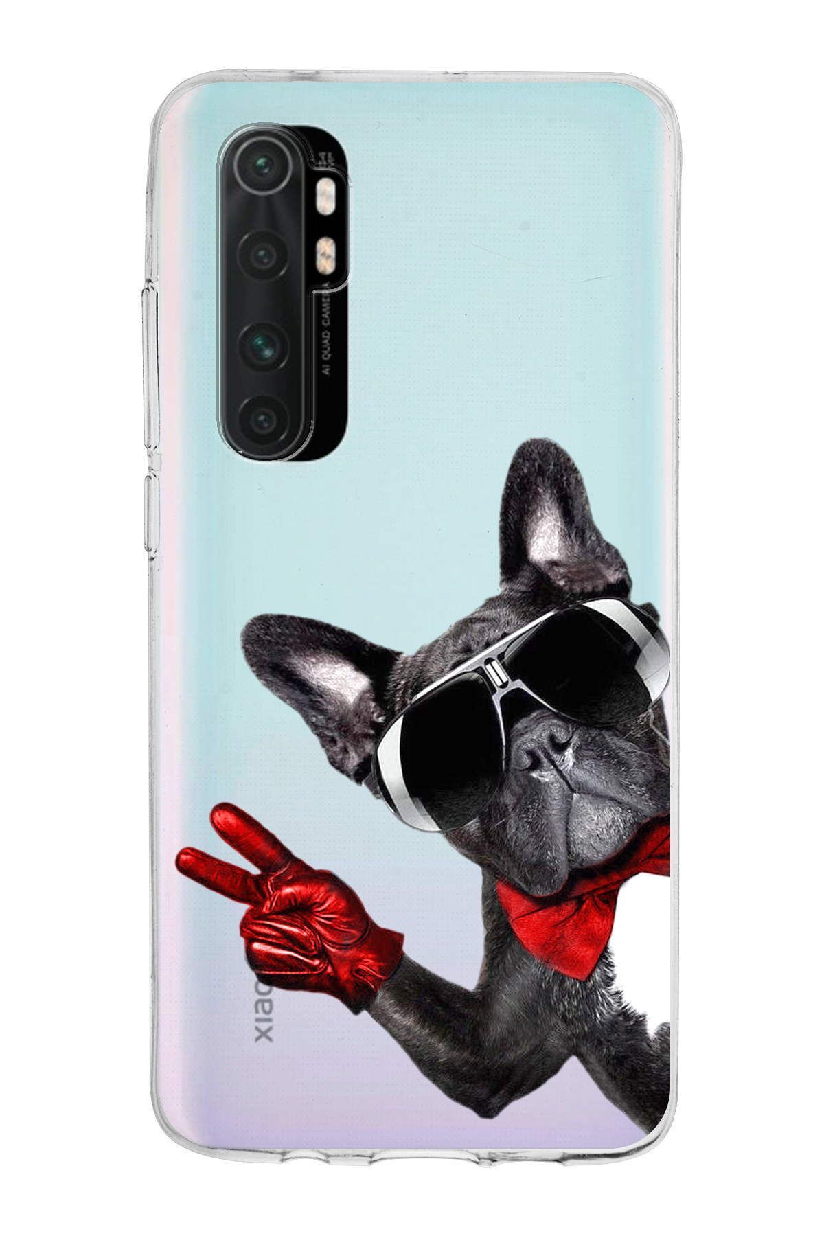 Xiaomi Mi Note 10 Lite ile Uyumlu 1mm Slim Fit Köpek 2 050e Baskılı Şeffaf Kılıf