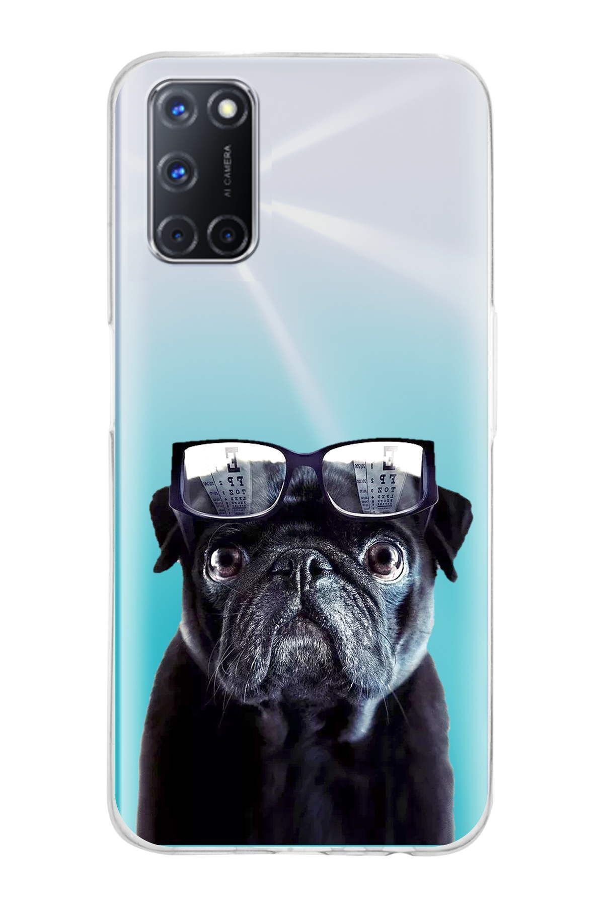 Oppo A52 ile Uyumlu 1mm Slim Fit Köpek 3 050f Baskılı Şeffaf Kılıf