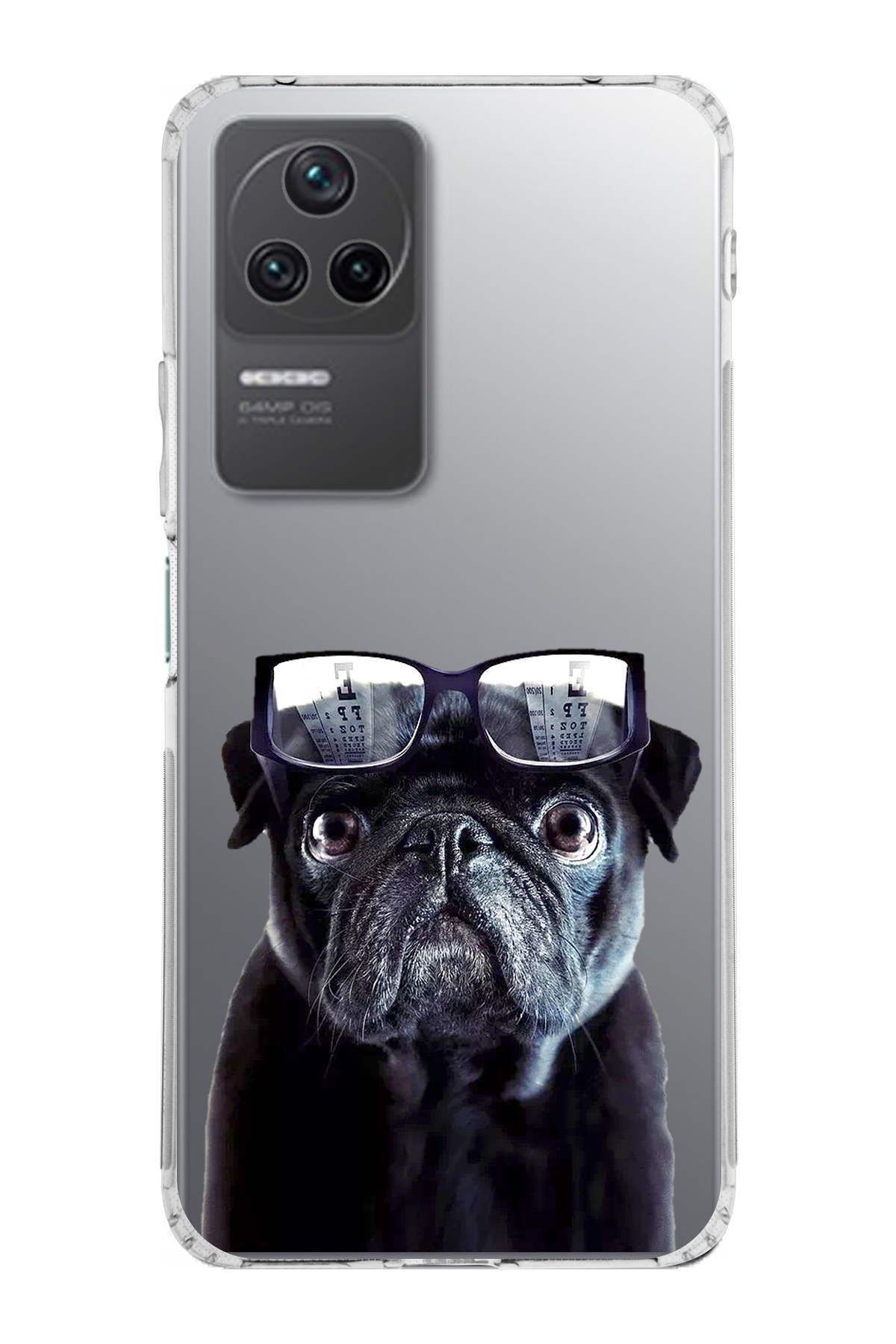 Xiaomi Poco F4 ile Uyumlu 1mm Slim Fit Köpek 3 050f Baskılı Şeffaf Kılıf