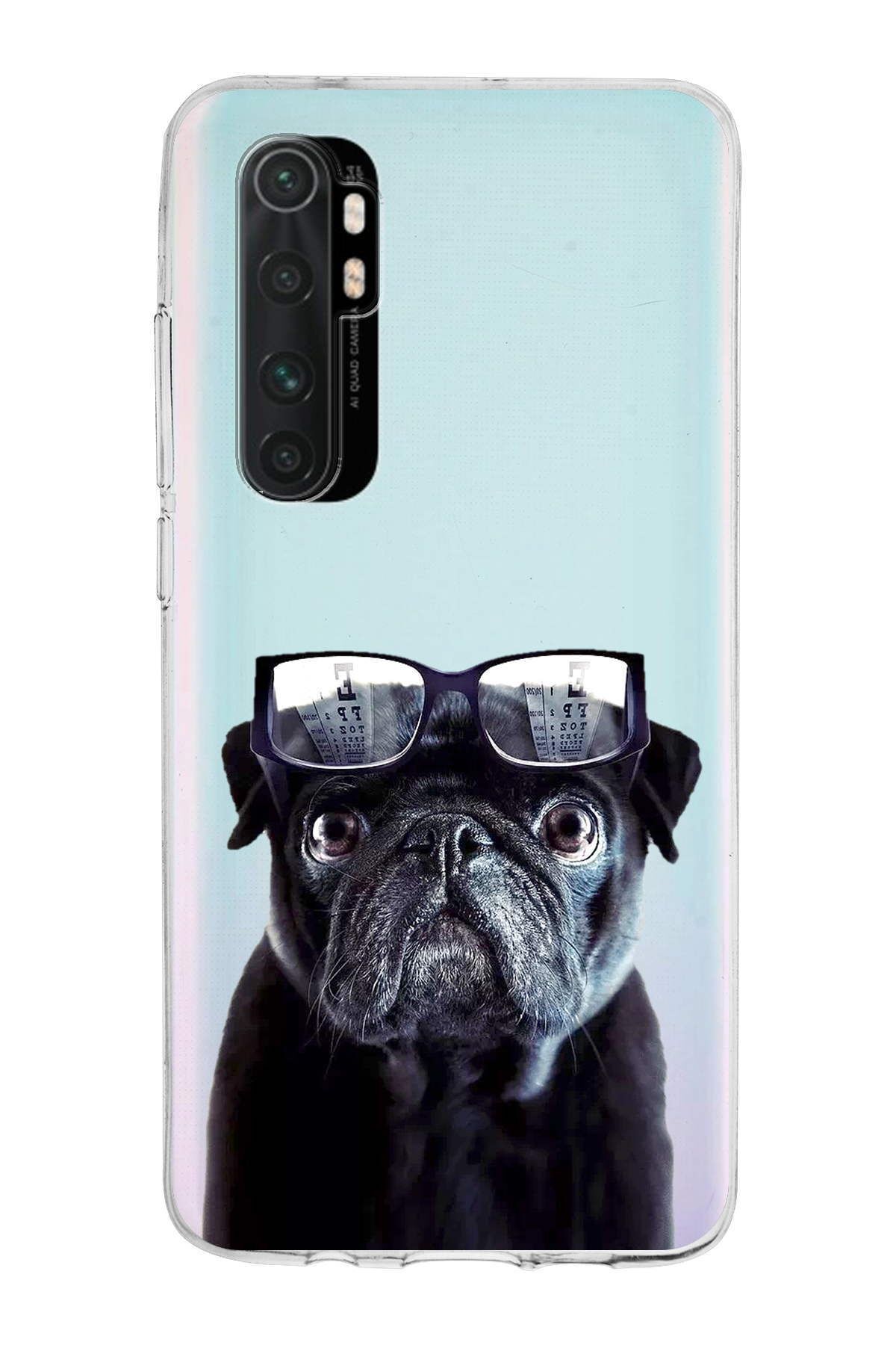 Xiaomi Mi Note 10 Lite ile Uyumlu 1mm Slim Fit Köpek 3 050f Baskılı Şeffaf Kılıf