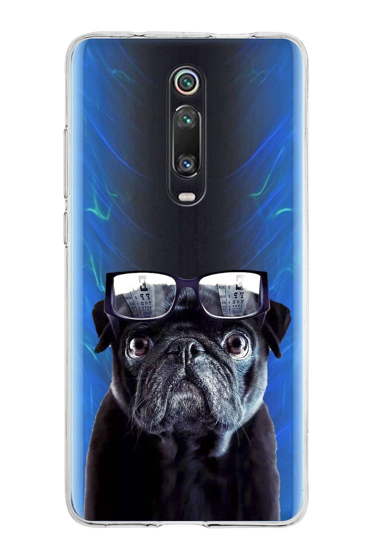 Xiaomi Redmi K20 Pro ile Uyumlu 1mm Slim Fit Köpek 3 050f Baskılı Şeffaf Kılıf