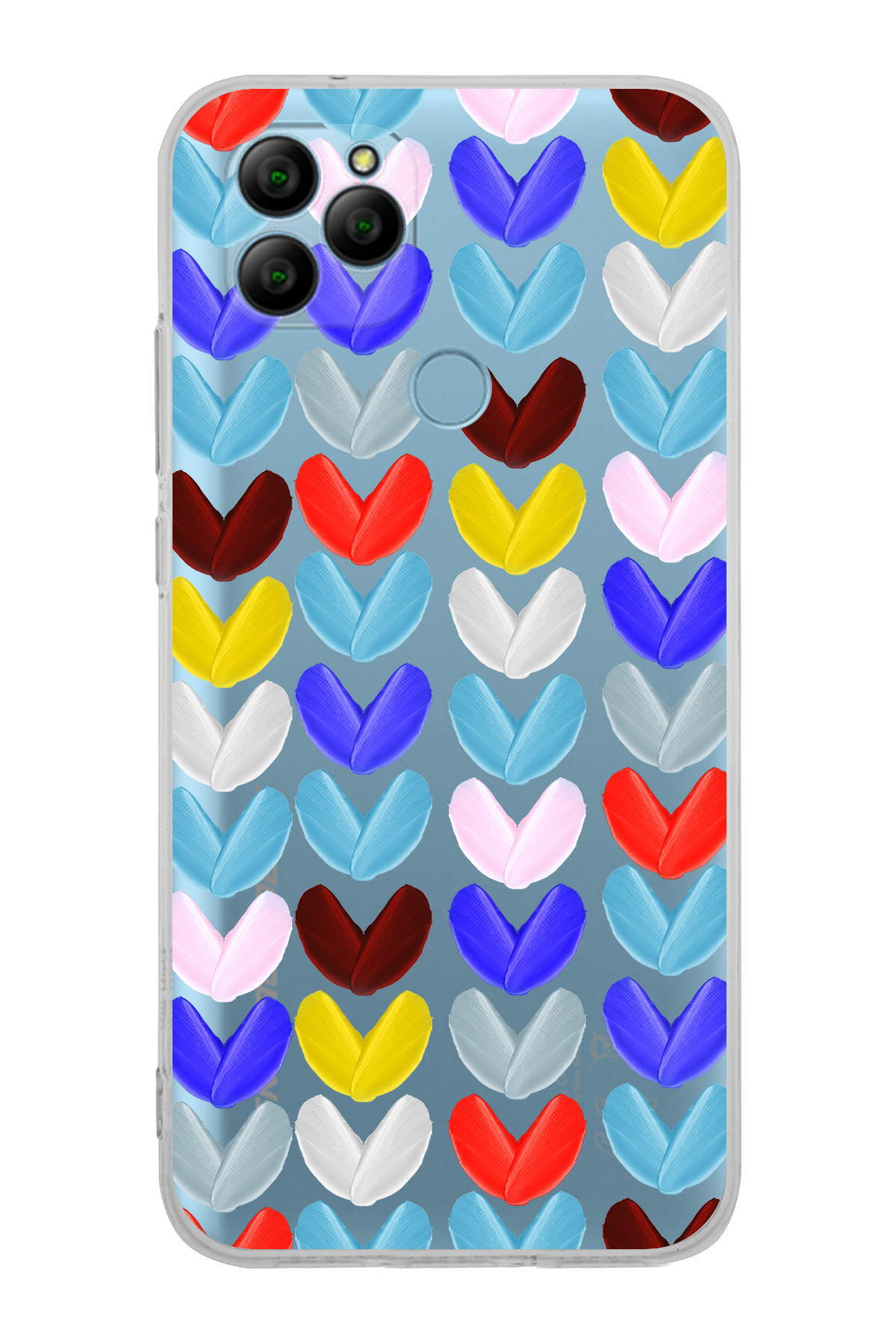 General Mobile  GM 21 ile Uyumlu 1mm Slim Fit Water Color 1 Baskılı Şeffaf  Kılıf