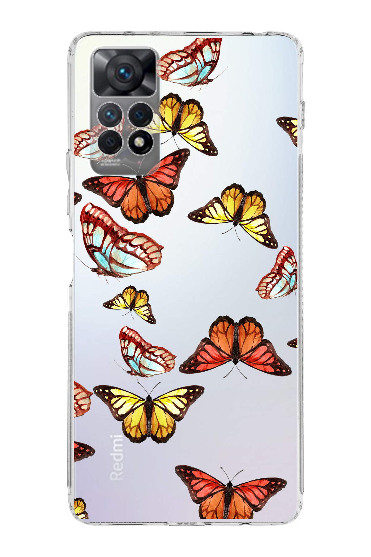 Xiaomi Redmi Note 11 Pro 5G ile Uyumlu 1mm Slim Fit Water Color 2 Baskılı Şeffaf  Kılıf