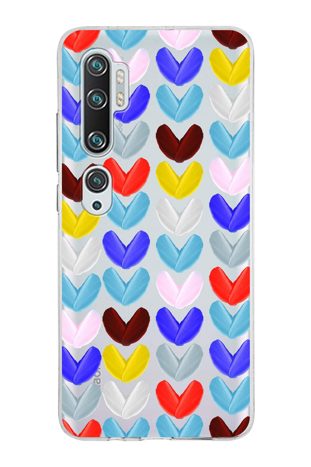 Xiaomi Mi Note 10 ile Uyumlu 1mm Slim Fit Water Color 1 Baskılı Şeffaf  Kılıf