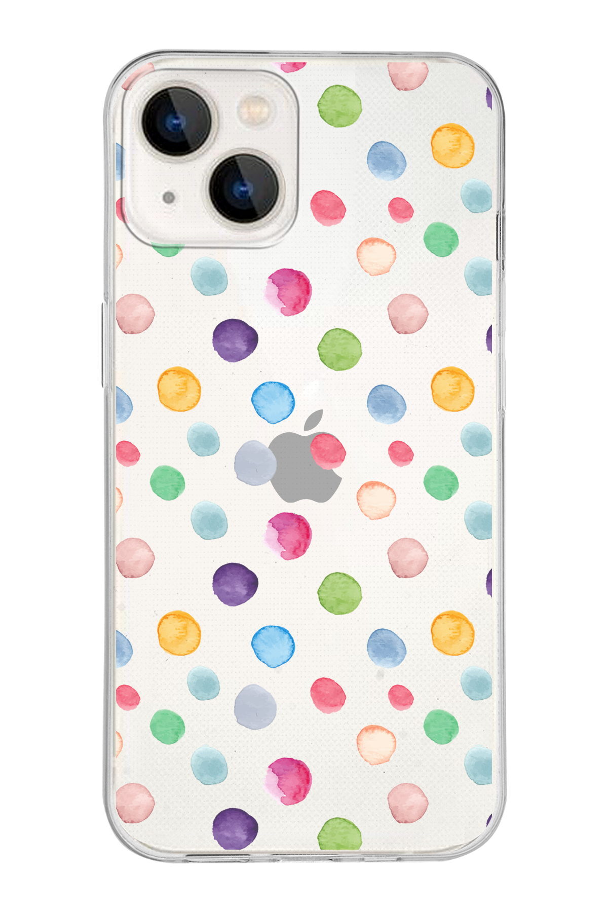 Apple  iPhone 13 ile Uyumlu 1mm Slim Fit Water Color 6 Baskılı Şeffaf  Kılıf