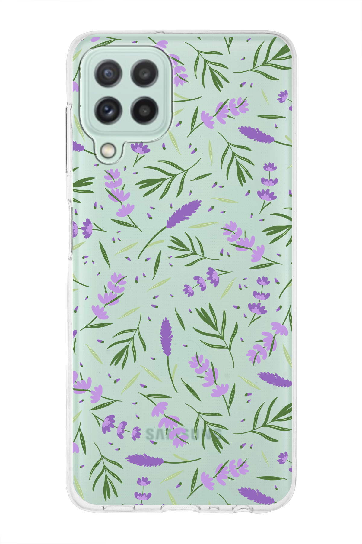 Samsung Galaxy A22 ile Uyumlu 1mm Slim Fit Water Color 3 Baskılı Şeffaf  Kılıf