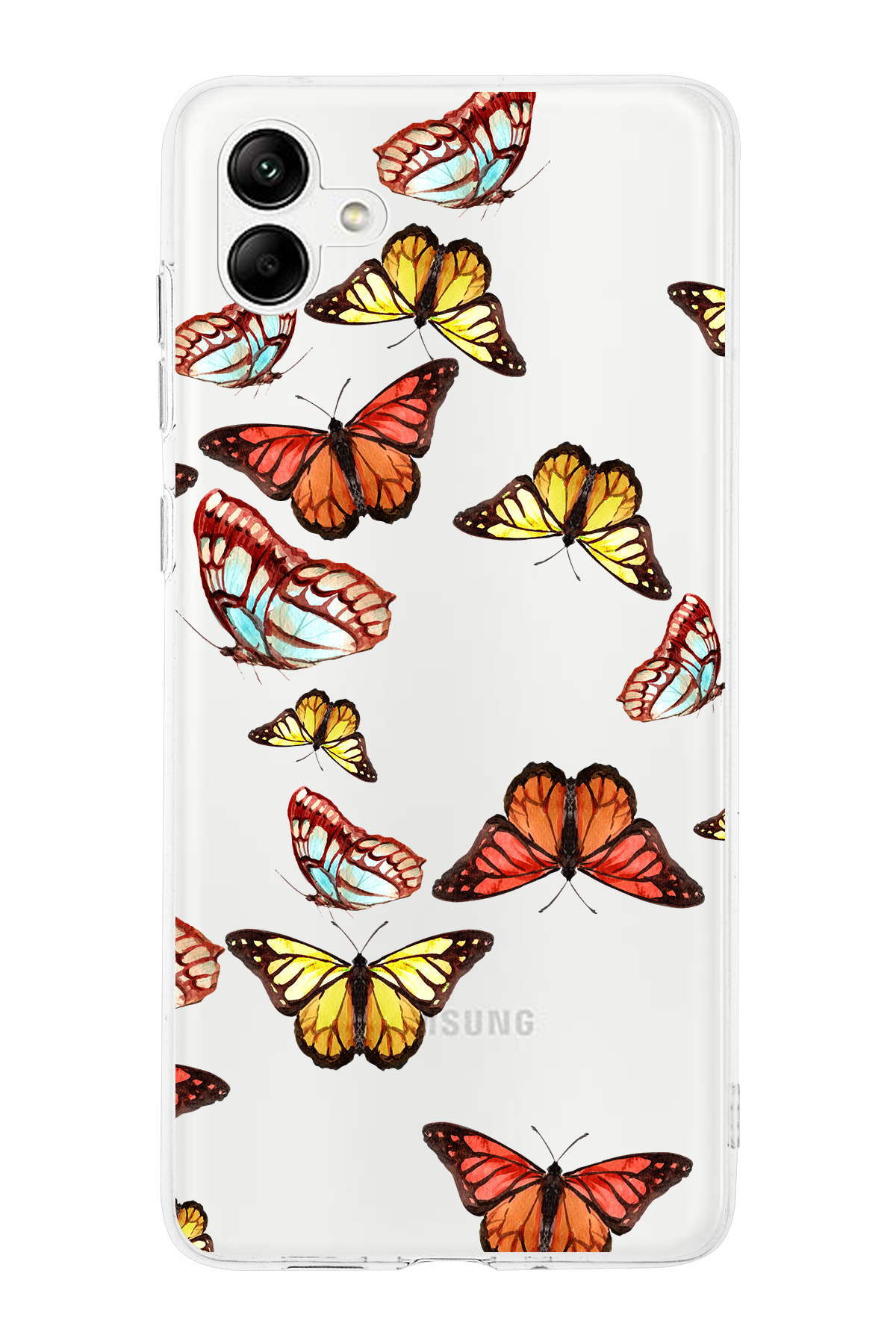 Samsung Galaxy A15 ile Uyumlu 1mm Slim Fit Water Color 2 Baskılı Şeffaf  Kılıf