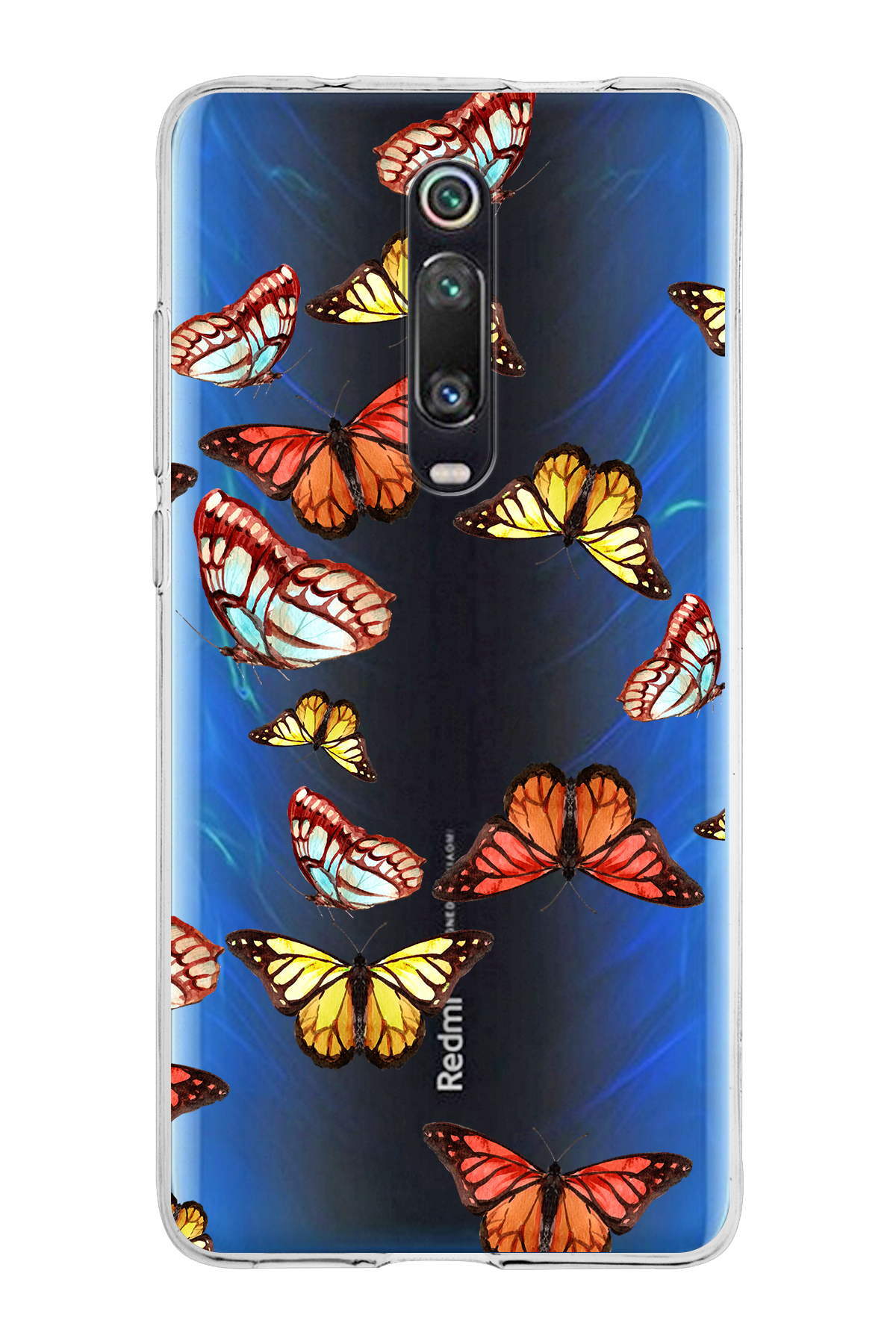 Xiaomi Redmi K20 ile Uyumlu 1mm Slim Fit Water Color 2 Baskılı Şeffaf  Kılıf
