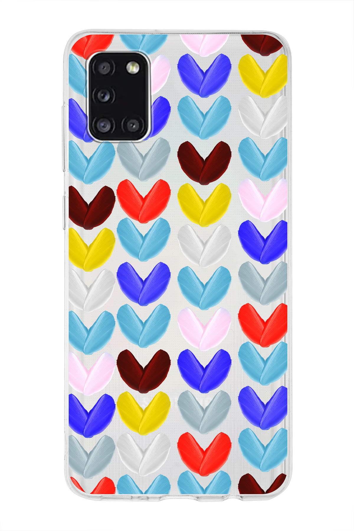 Samsung Galaxy A31 ile Uyumlu 1mm Slim Fit Water Color 1 Baskılı Şeffaf  Kılıf