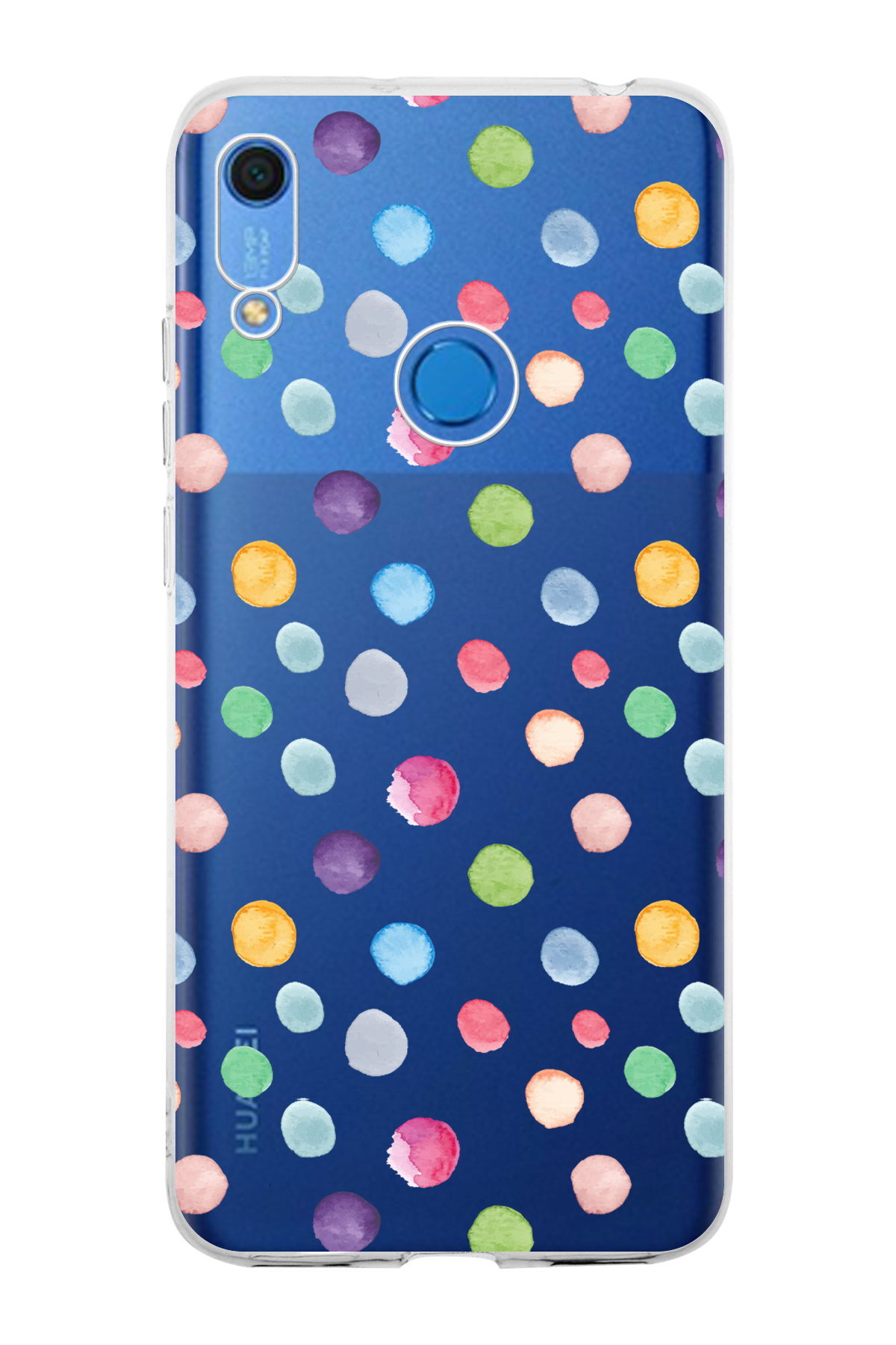 Huawei Y6 2019 ile Uyumlu 1mm Slim Fit Water Color 6 Baskılı Şeffaf  Kılıf