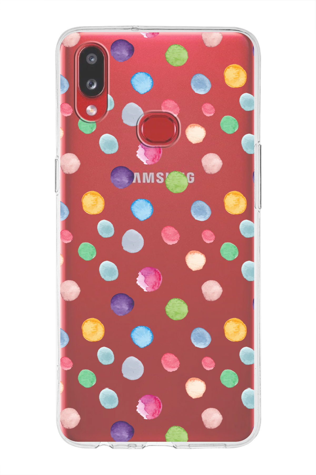 Samsung Galaxy A10s ile Uyumlu 1mm Slim Fit Water Color 6 Baskılı Şeffaf  Kılıf