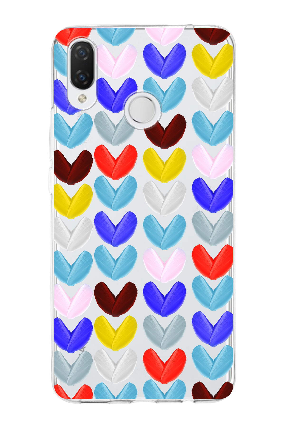 Huawei P Smart Plus ile Uyumlu 1mm Slim Fit Water Color 1 Baskılı Şeffaf  Kılıf