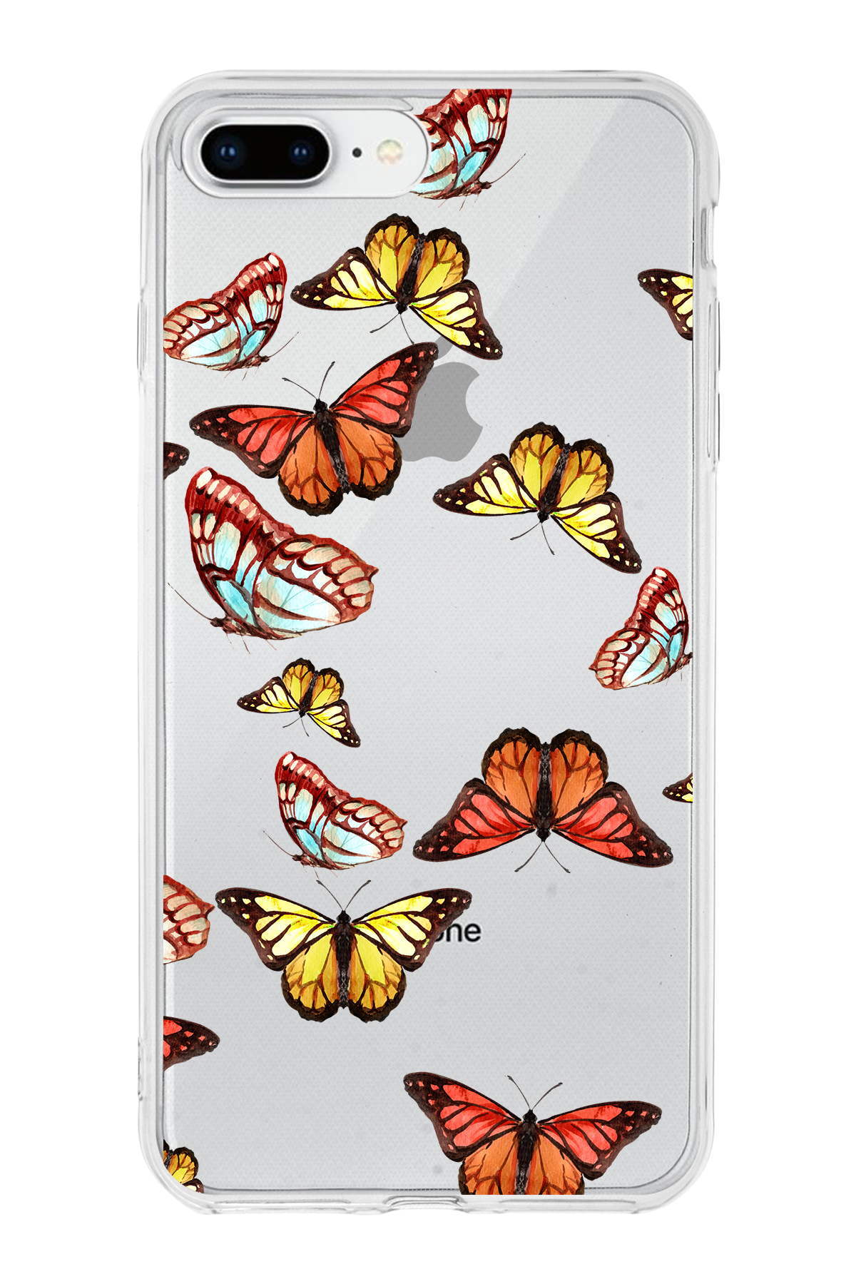 Apple  iPhone 7 Plus ile Uyumlu 1mm Slim Fit Water Color 2 Baskılı Şeffaf  Kılıf