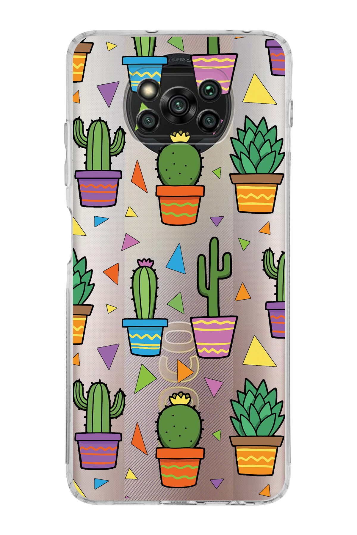 Xiaomi Poco X3 Pro ile Uyumlu 1mm Slim Fit Water Color 4 Baskılı Şeffaf  Kılıf