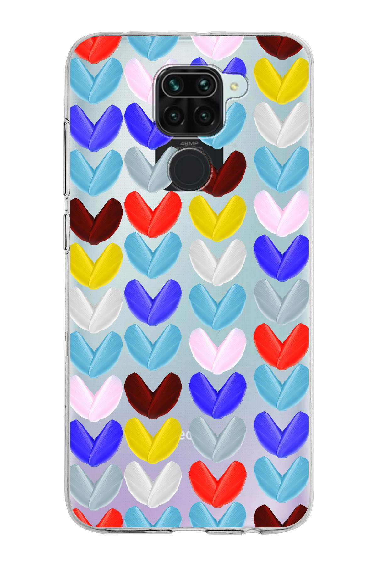 Xiaomi Redmi Note 9 ile Uyumlu 1mm Slim Fit Water Color 1 Baskılı Şeffaf  Kılıf