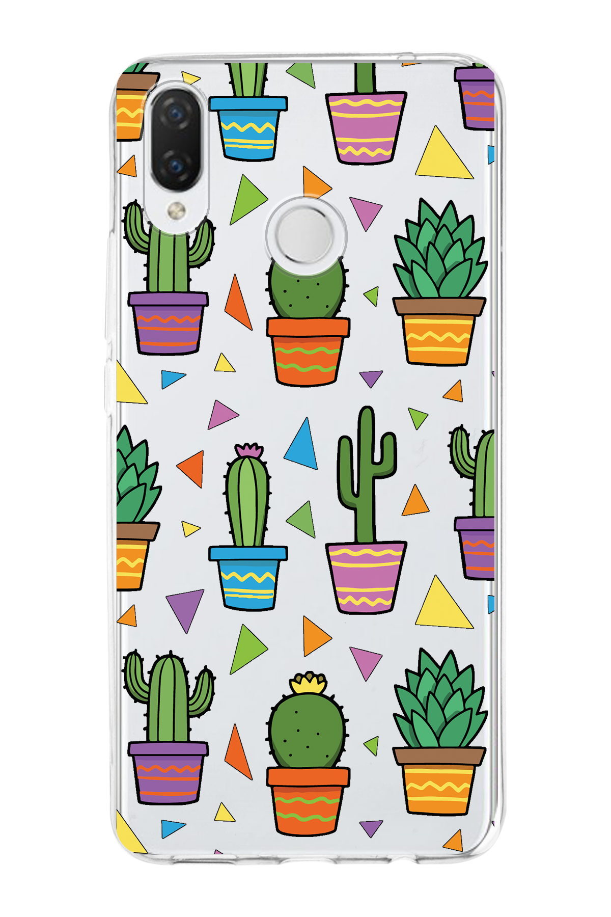 Huawei P Smart Plus ile Uyumlu 1mm Slim Fit Water Color 4 Baskılı Şeffaf  Kılıf