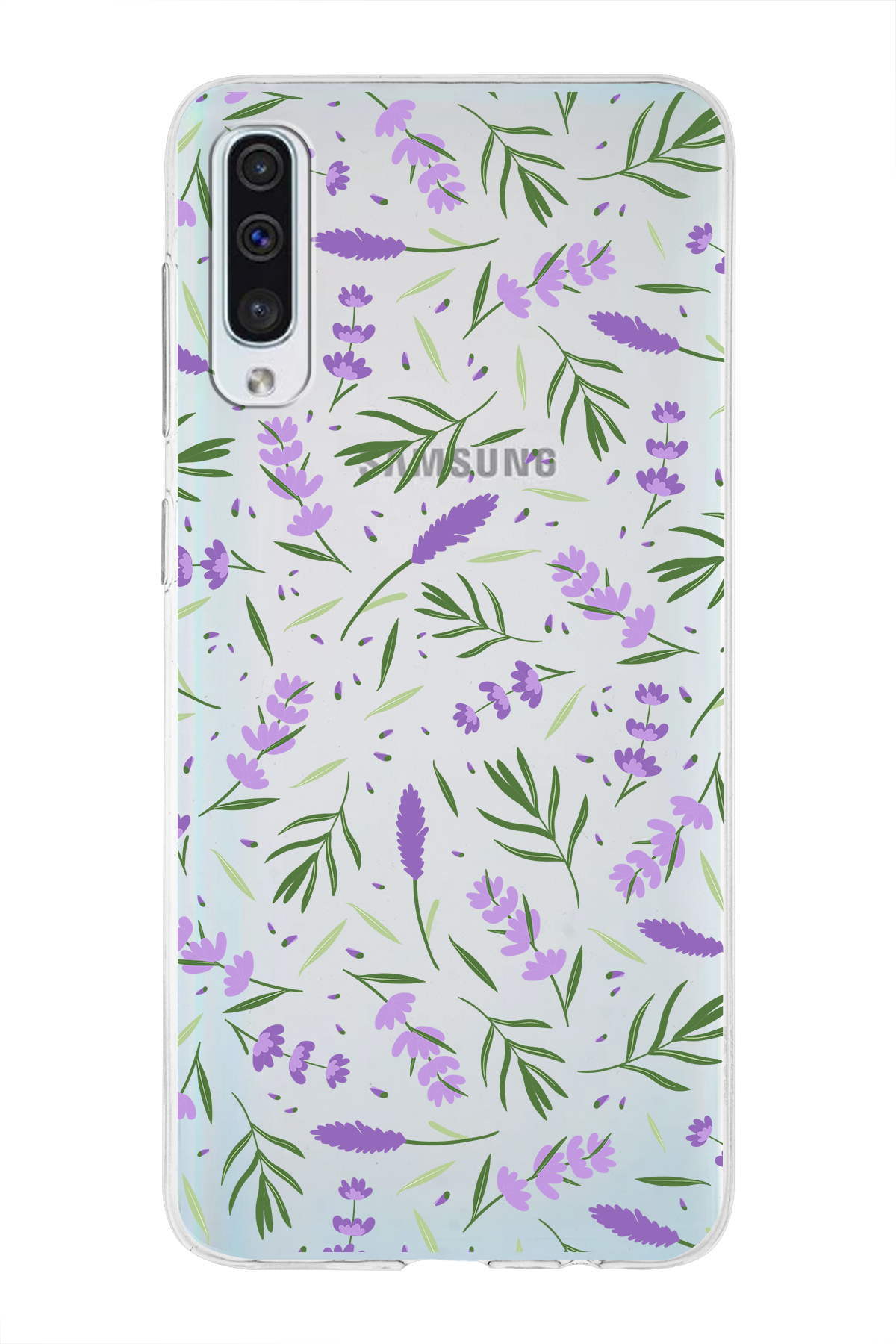 Samsung Galaxy A50S ile Uyumlu 1mm Slim Fit Water Color 3 Baskılı Şeffaf  Kılıf