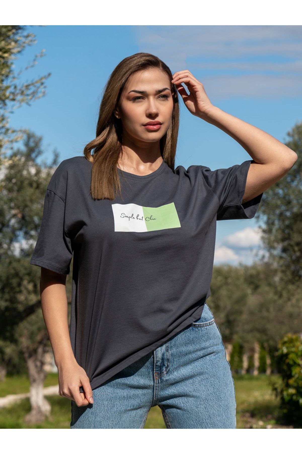 Maison La Femme Women s Oversize Fit Crew Neck Printed Short Sleeve T shirt Trendyol
