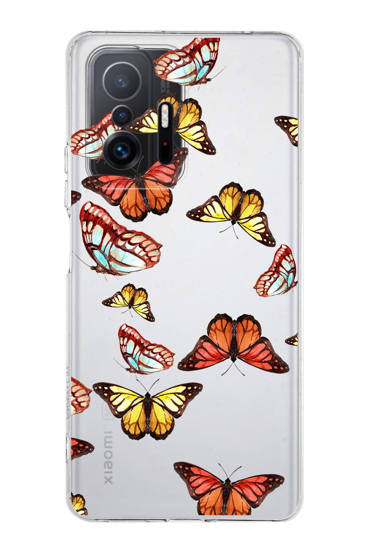 Xiaomi Mi 11T Pro ile Uyumlu 1mm Slim Fit Water Color 2 Baskılı Şeffaf  Kılıf