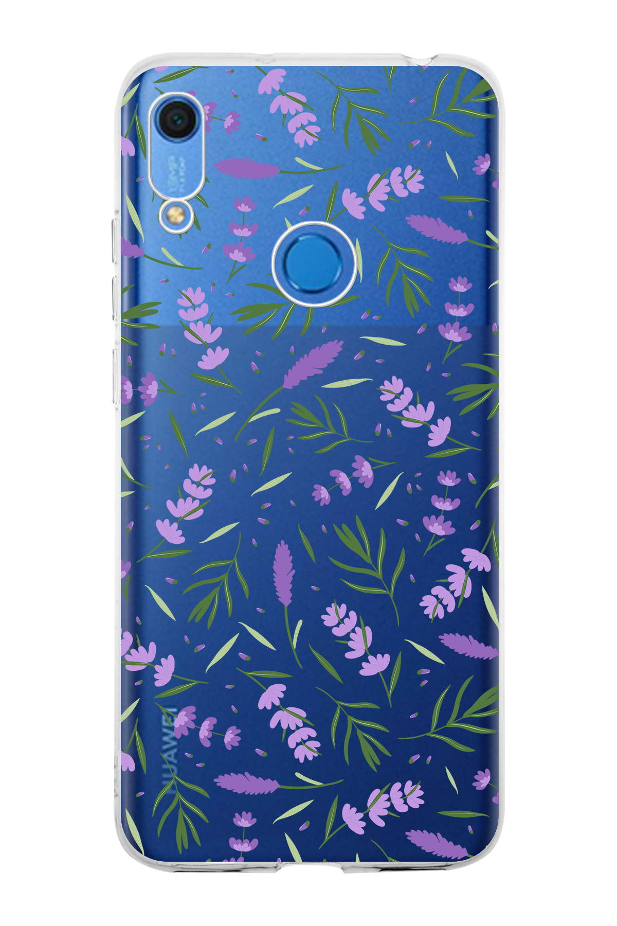 Huawei Y6 2019 ile Uyumlu 1mm Slim Fit Water Color 3 Baskılı Şeffaf  Kılıf