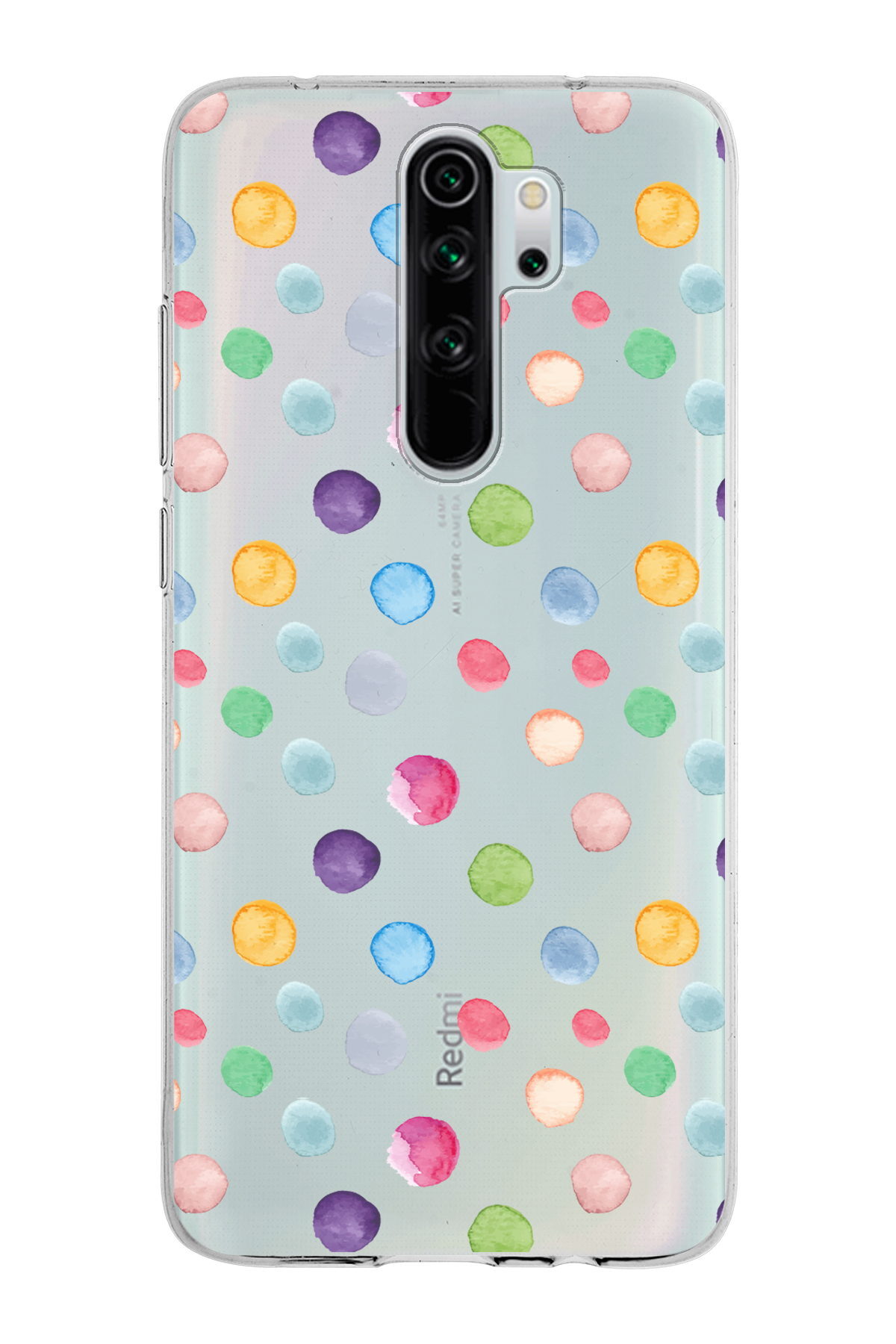 Xiaomi Redmi Note 8 Pro ile Uyumlu 1mm Slim Fit Water Color 6 Baskılı Şeffaf  Kılıf