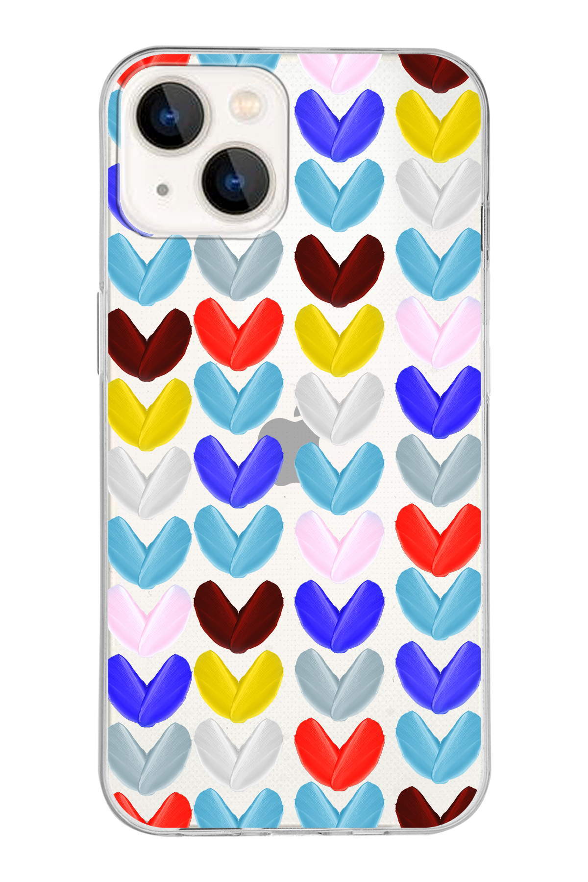 Apple  iPhone 13 Mini ile Uyumlu 1mm Slim Fit Water Color 1 Baskılı Şeffaf  Kılıf