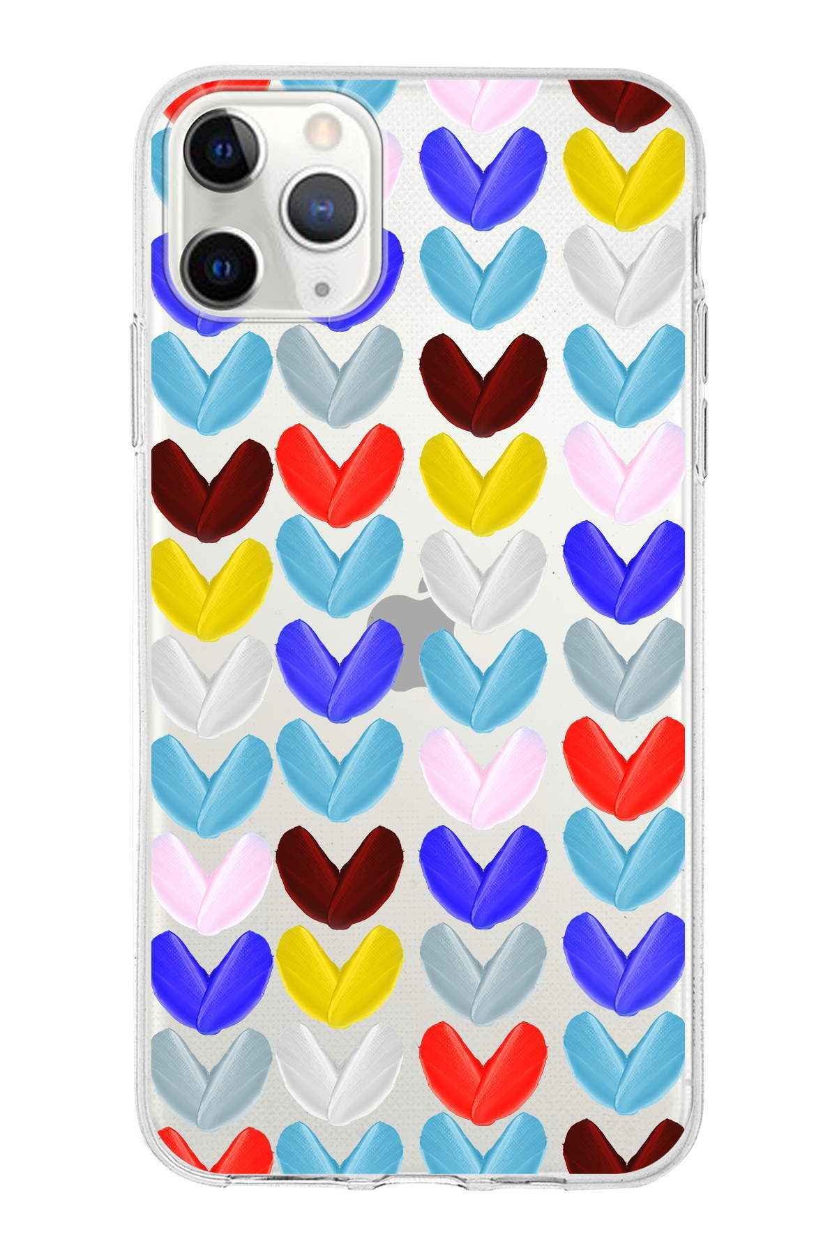 Apple  iPhone 11 Pro Max ile Uyumlu 1mm Slim Fit Water Color 1 Baskılı Şeffaf  Kılıf