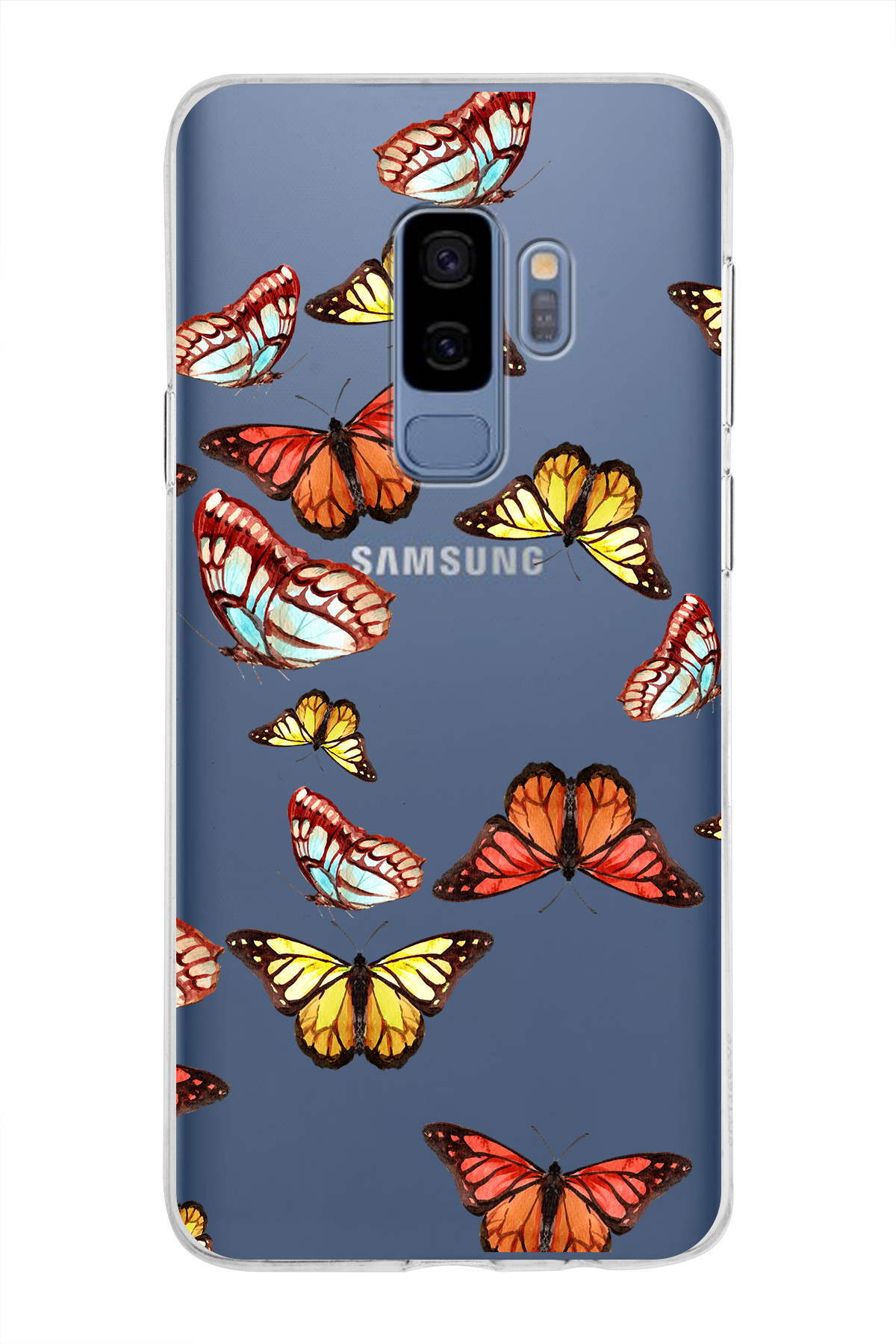 Samsung Galaxy S9 Plus ile Uyumlu 1mm Slim Fit Water Color 2 Baskılı Şeffaf  Kılıf