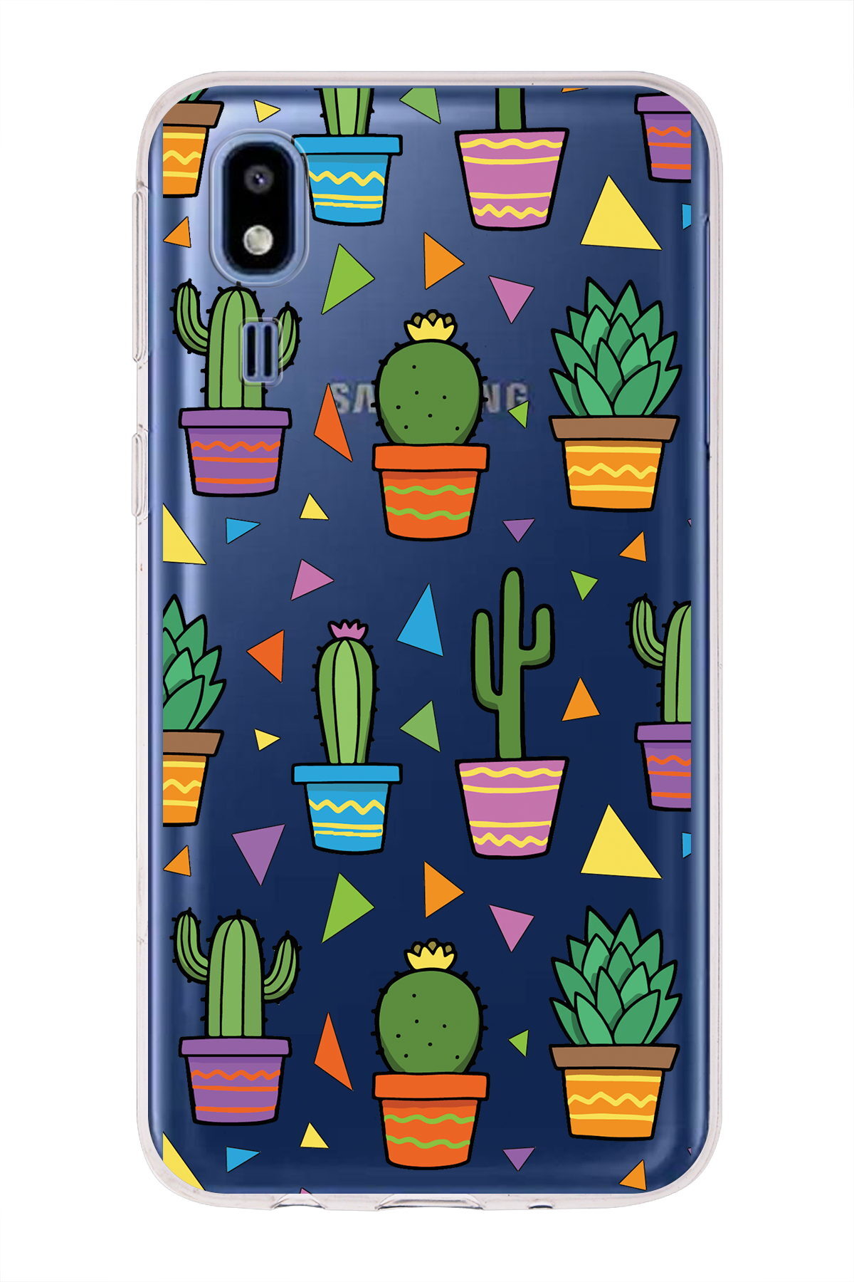 Samsung Galaxy A2 Core ile Uyumlu 1mm Slim Fit Water Color 4 Baskılı Şeffaf  Kılıf