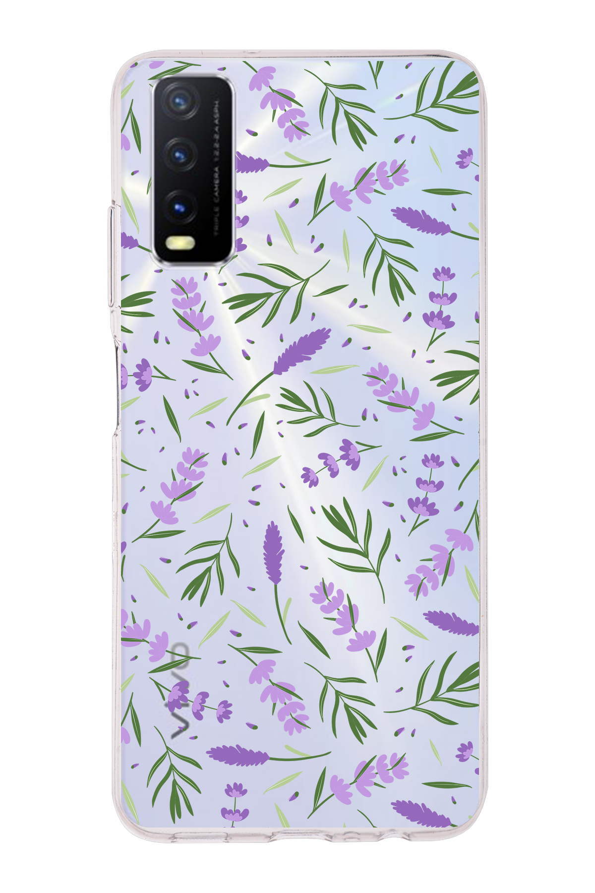 Vivo Y20s ile Uyumlu 1mm Slim Fit Water Color 3 Baskılı Şeffaf  Kılıf