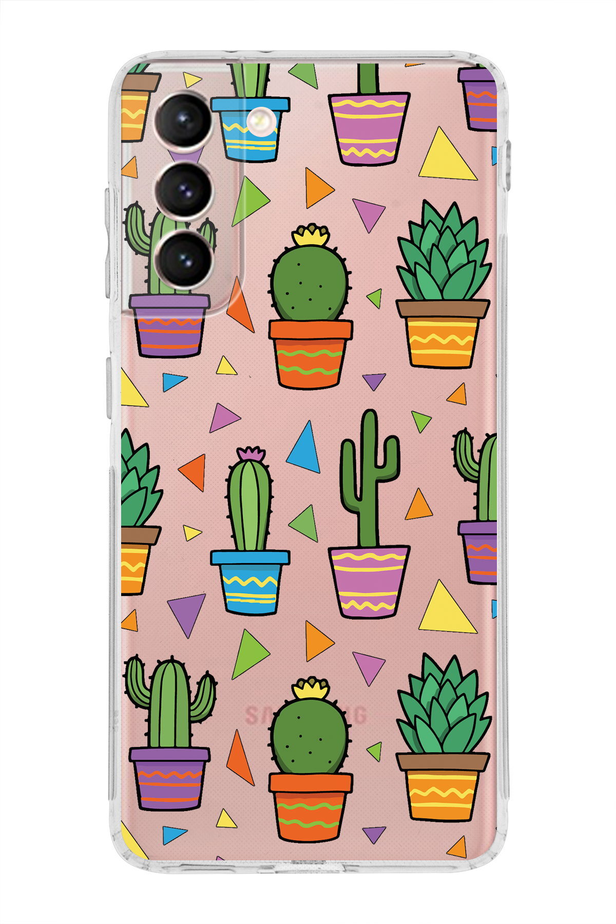 Samsung Galaxy S21 ile Uyumlu 1mm Slim Fit Water Color 4 Baskılı Şeffaf  Kılıf