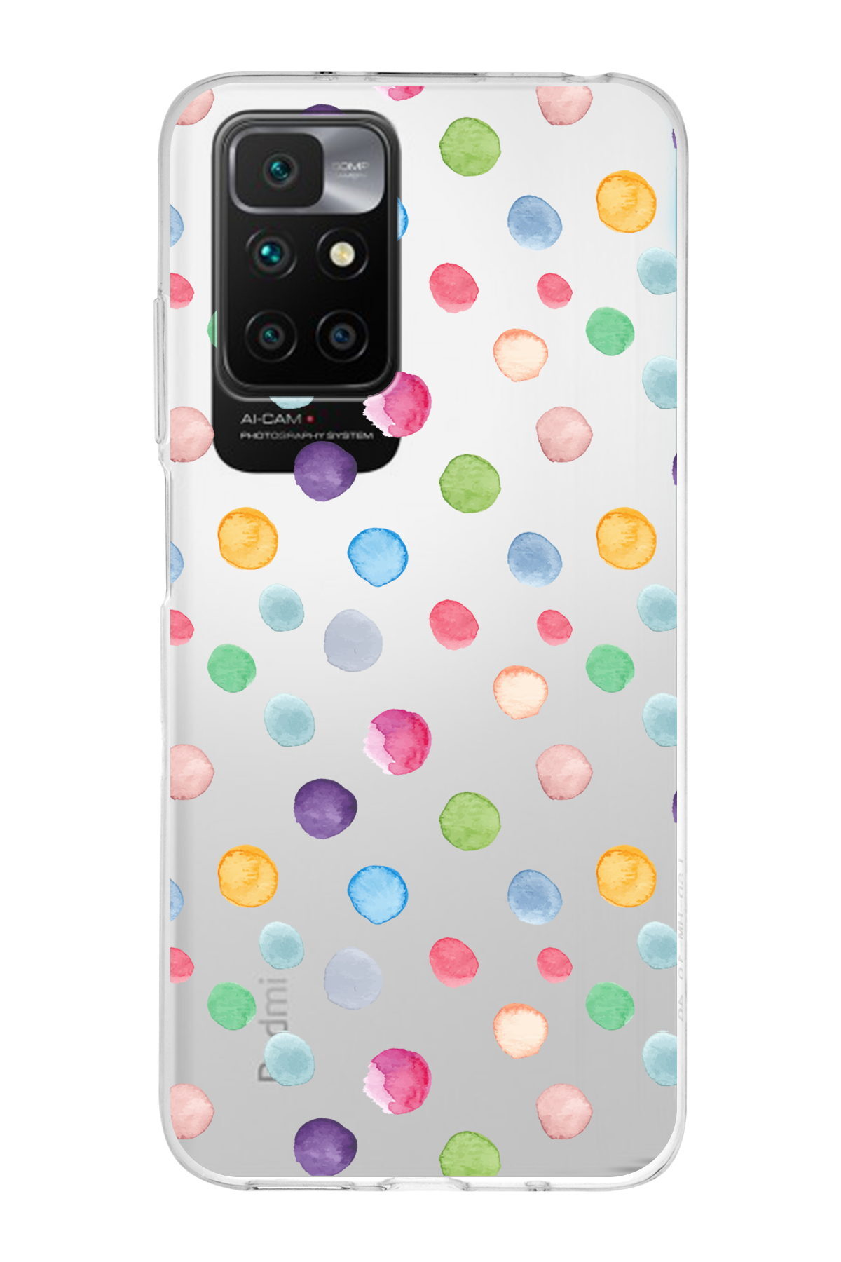 Xiaomi Redmi 10 ile Uyumlu 1mm Slim Fit Water Color 6 Baskılı Şeffaf  Kılıf