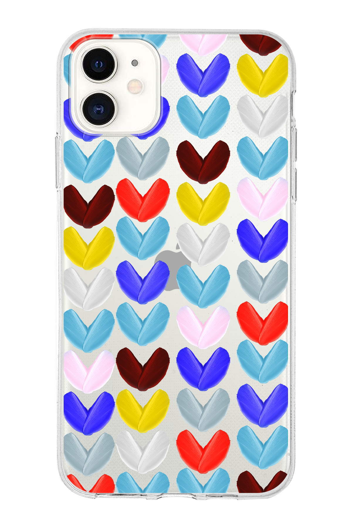 Apple  iPhone 11 ile Uyumlu 1mm Slim Fit Water Color 1 Baskılı Şeffaf  Kılıf