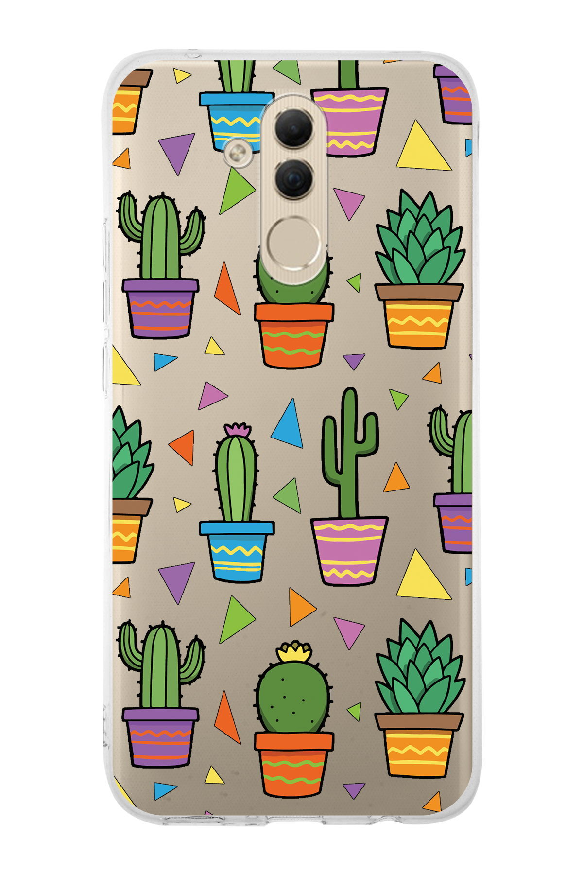 Huawei Mate 20 Lite ile Uyumlu 1mm Slim Fit Water Color 4 Baskılı Şeffaf  Kılıf