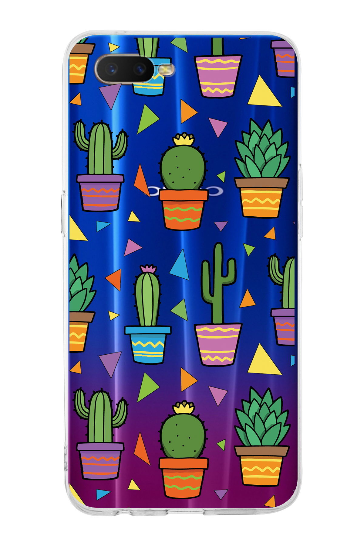 Oppo RX17 Neo  ile Uyumlu 1mm Slim Fit Water Color 4 Baskılı Şeffaf  Kılıf