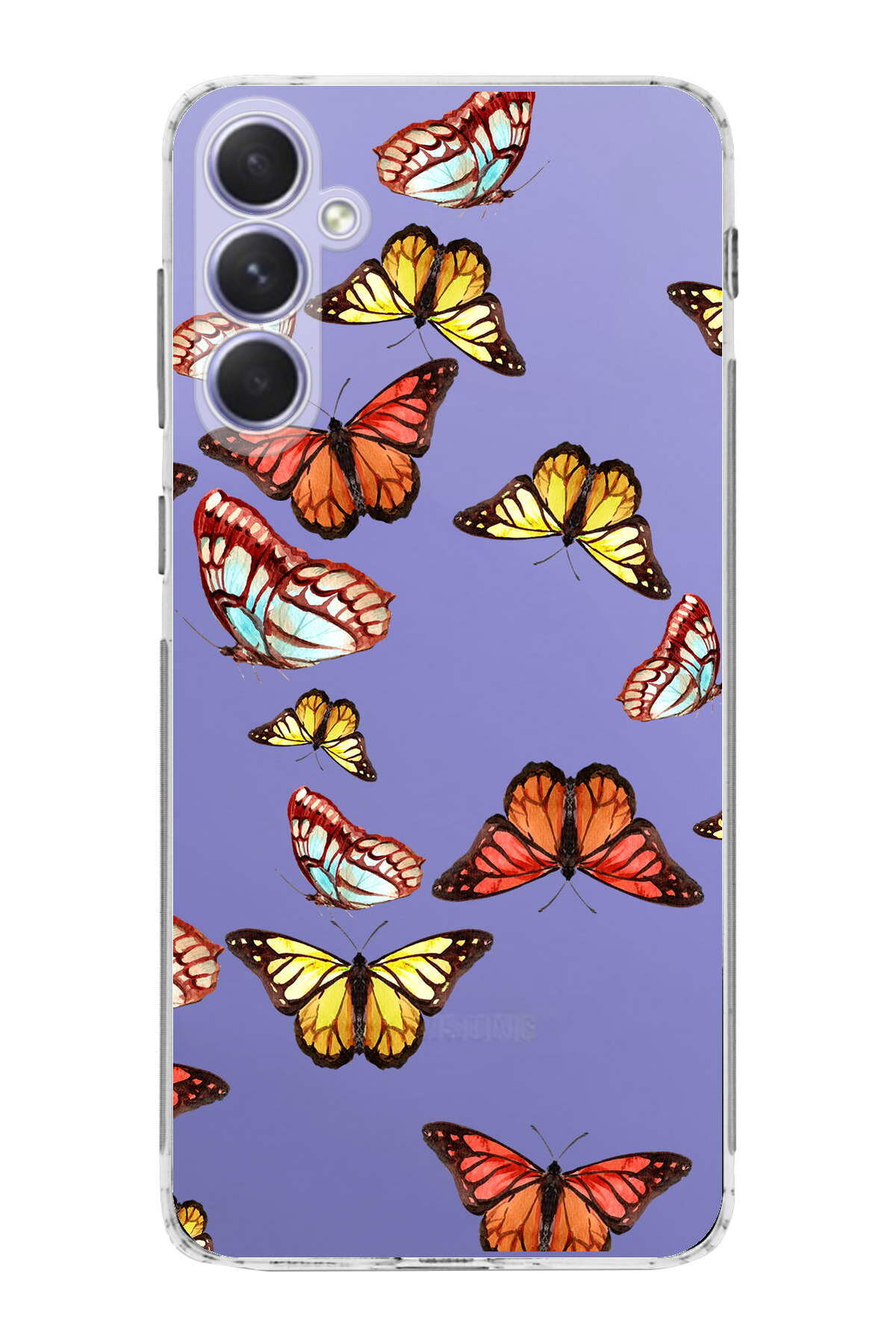 Samsung Galaxy A54 ile Uyumlu 1mm Slim Fit Water Color 2 Baskılı Şeffaf  Kılıf